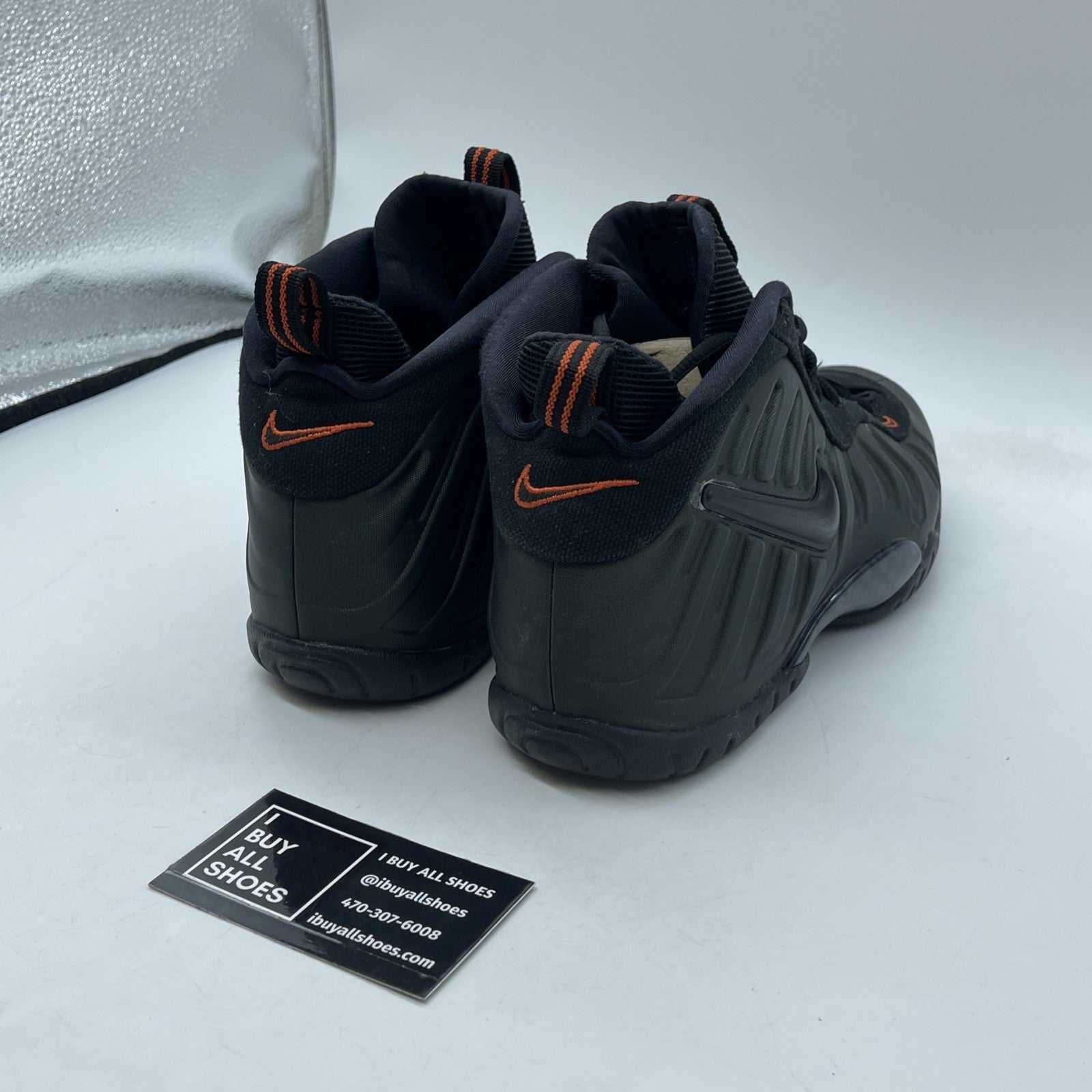 Size 6.5Y (GS) - Nike Air Foamposite Pro Mid Sequoia Black Suede (644792-300)