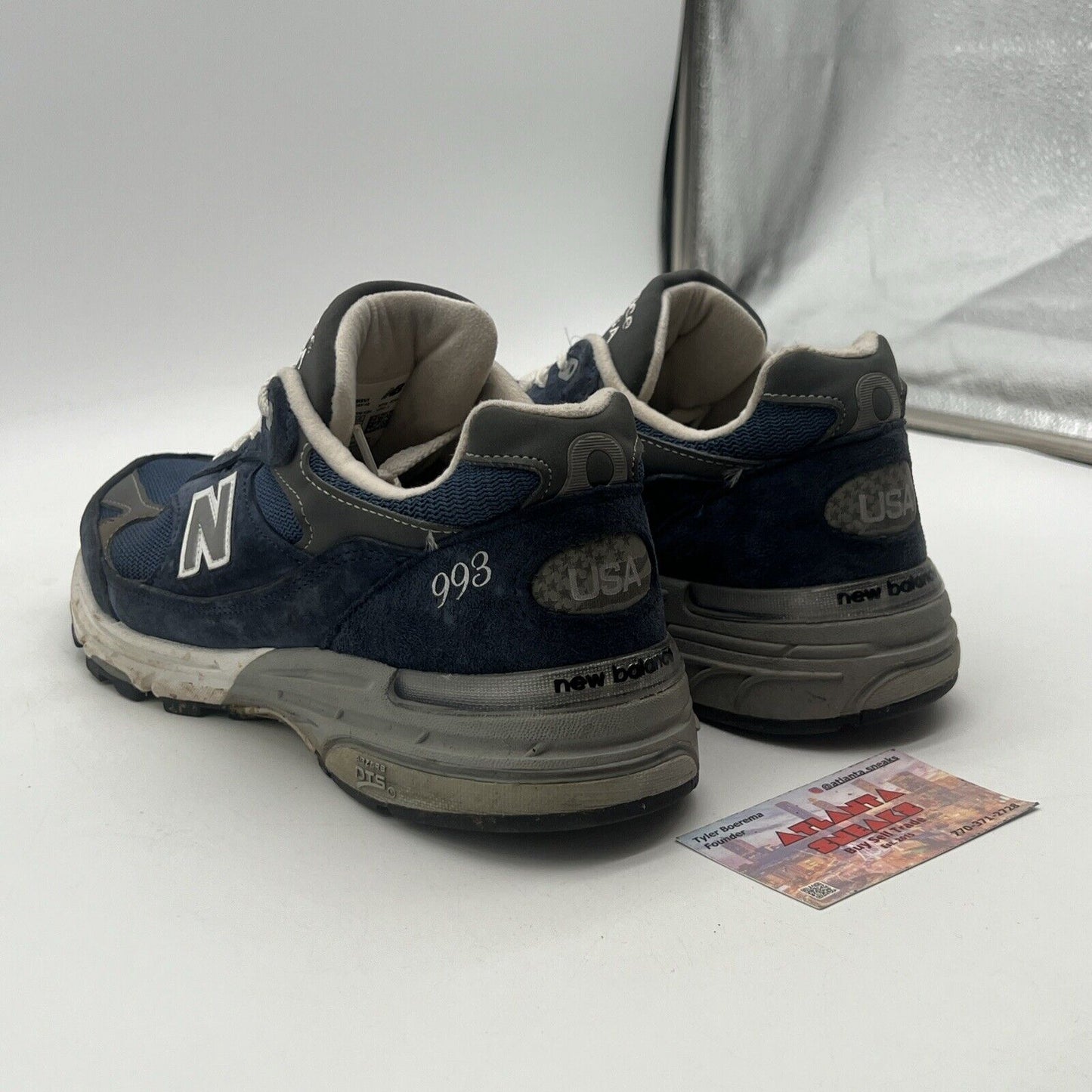 Size 9 - New Balance 993 Navy White Navy Grey Suede (MR993NV)