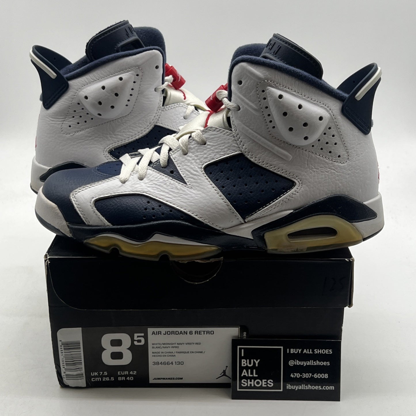 Size 8.5 - Air Jordan 6 Retro 2012 Olympic (384664-130)