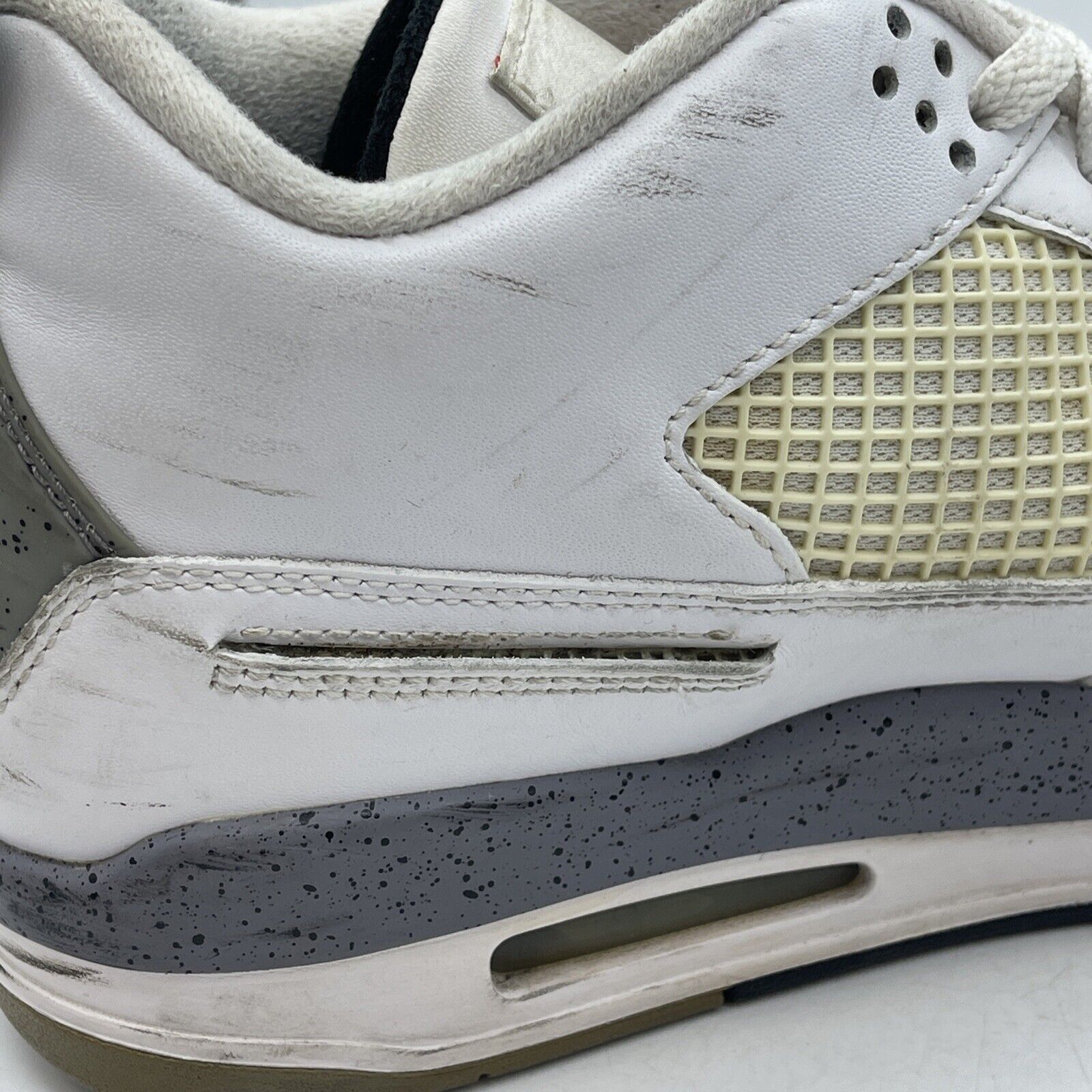 Size 10.5 - Jordan 4 Retro Cement 2012 White Red Black Leather (308497-103)