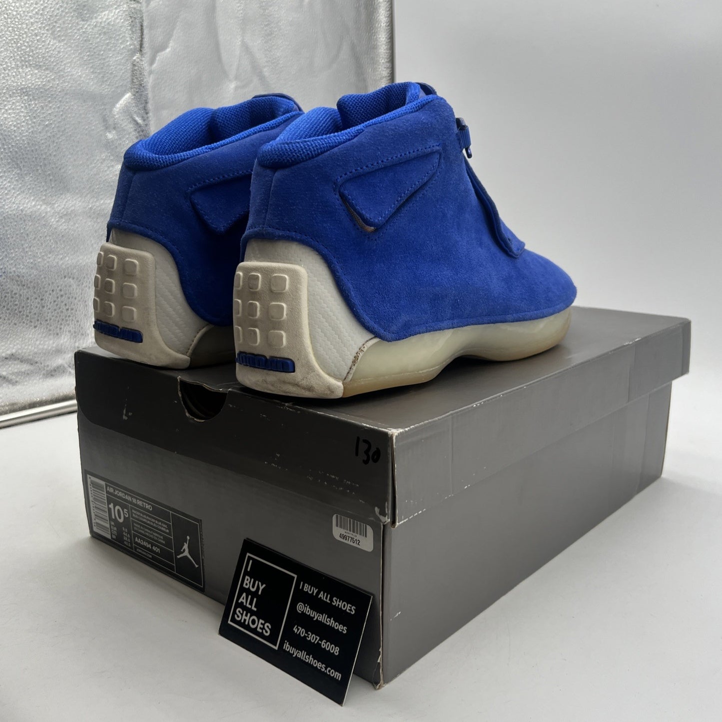 Size 10.5 - Air Jordan 18 Retro Blue Suede (AA2494-401)