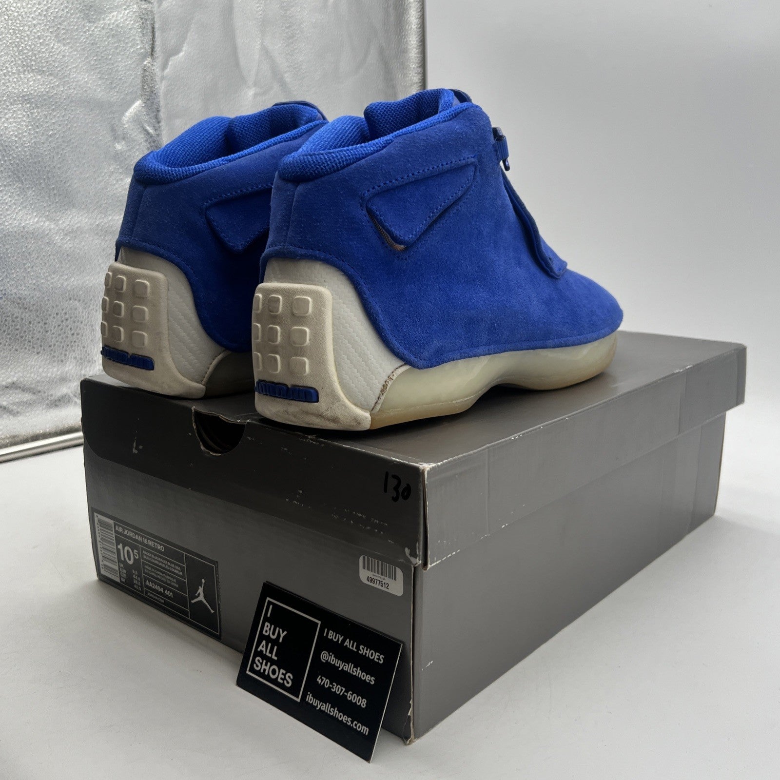 Size 10.5 - Air Jordan 18 Retro Blue Suede (AA2494-401)