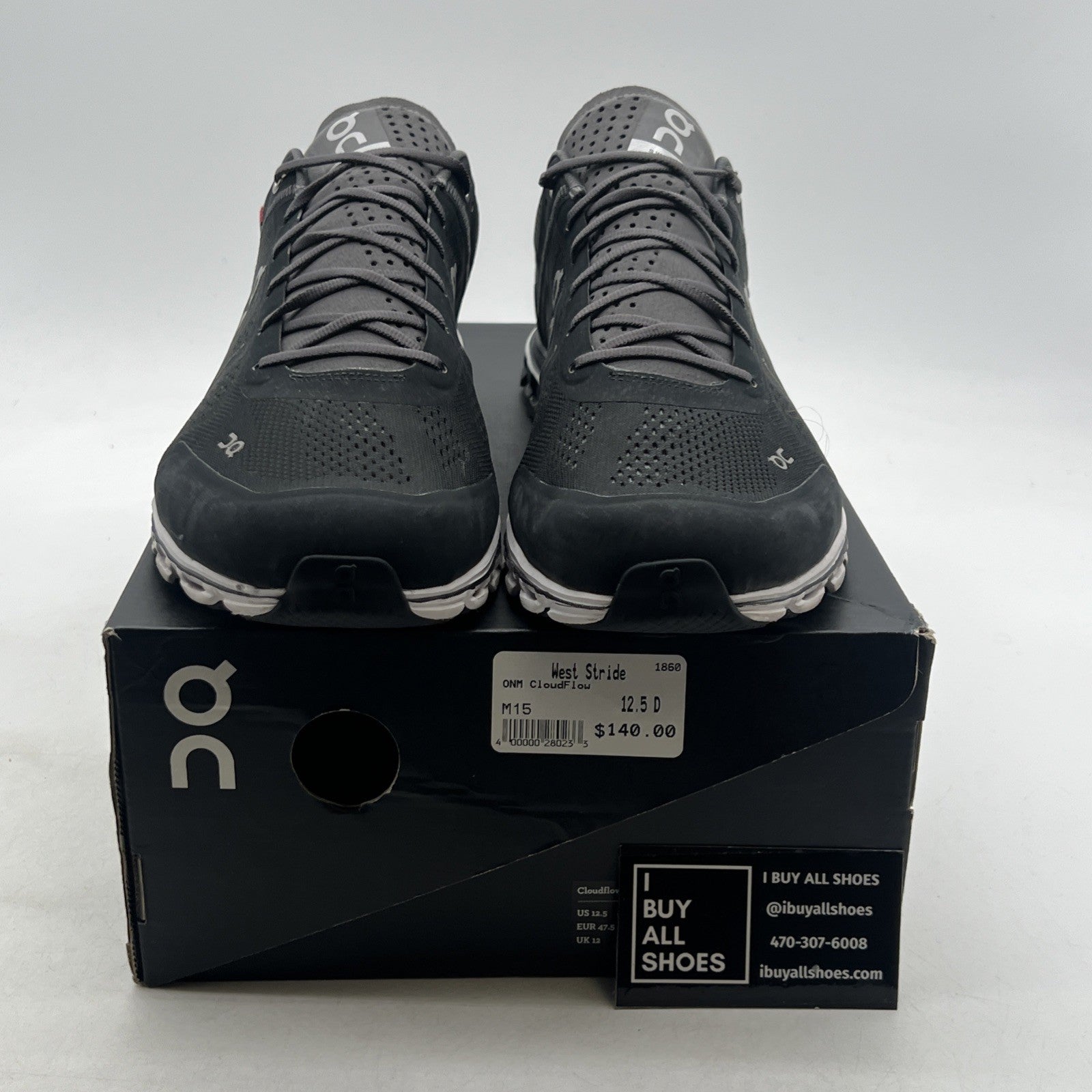 Size 12.5 - On Cloud Mens Running Athletic Shoes Dark Grey