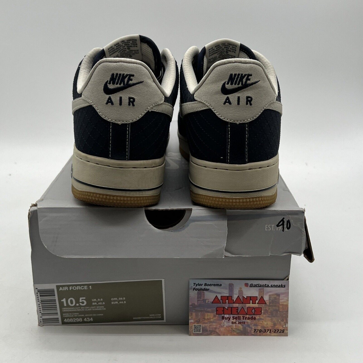 Size 10.5 - Nike Air Force 1 Obsidian Light Bone (488298-434)