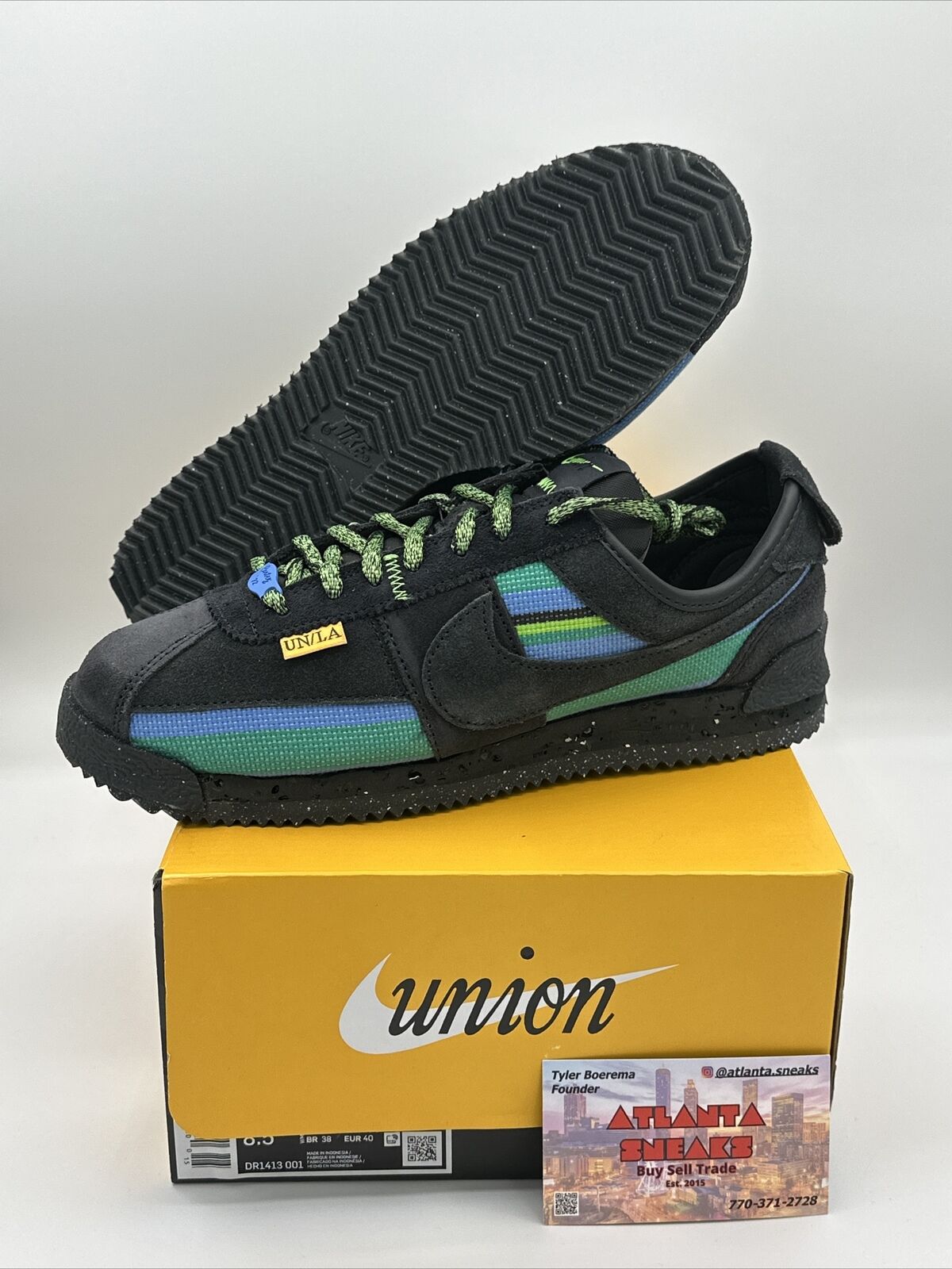 Size 7 - Nike Cortez Classic x Union LA Off Noir