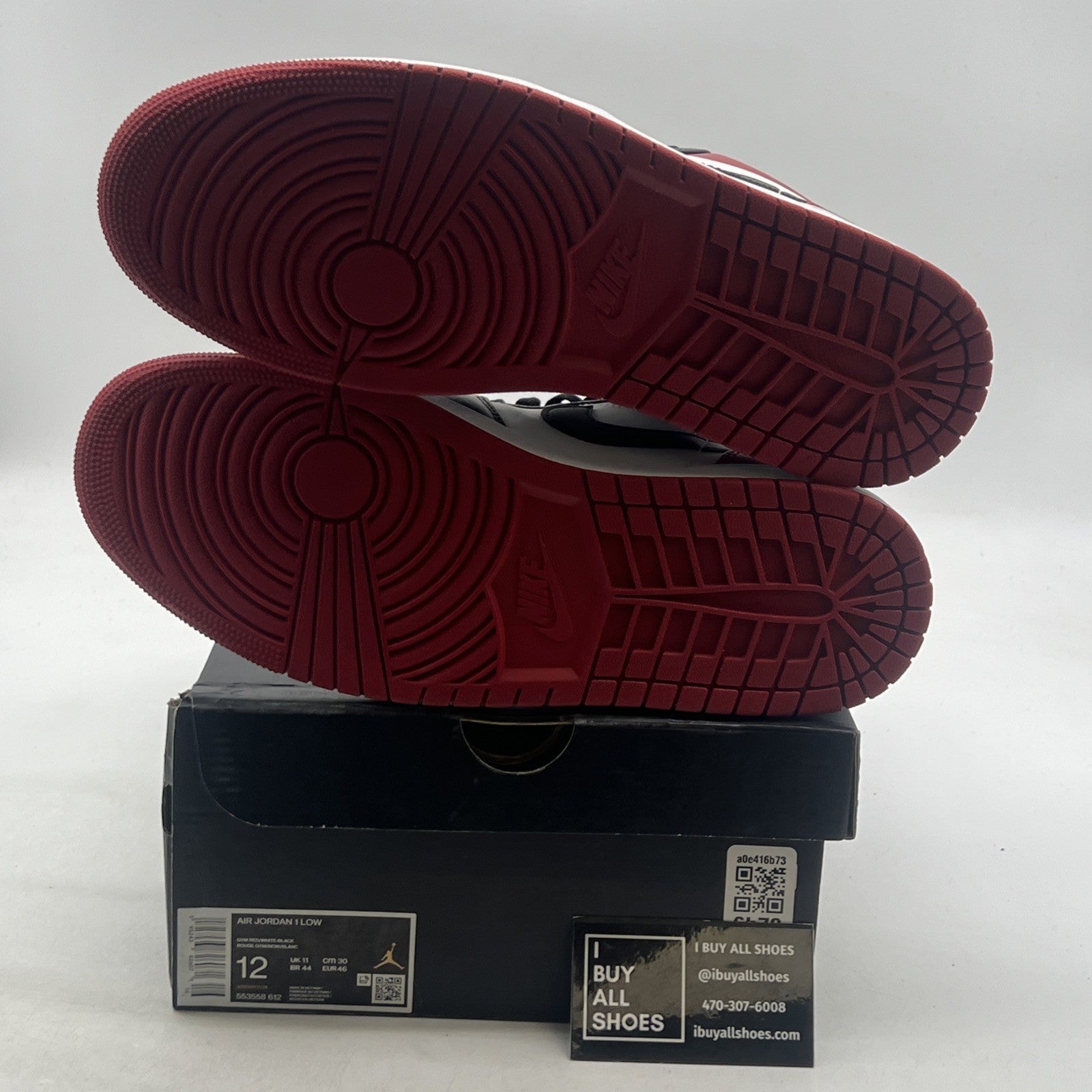 Size 12 - Air Jordan 1 Low Bred Toe (553558-612)
