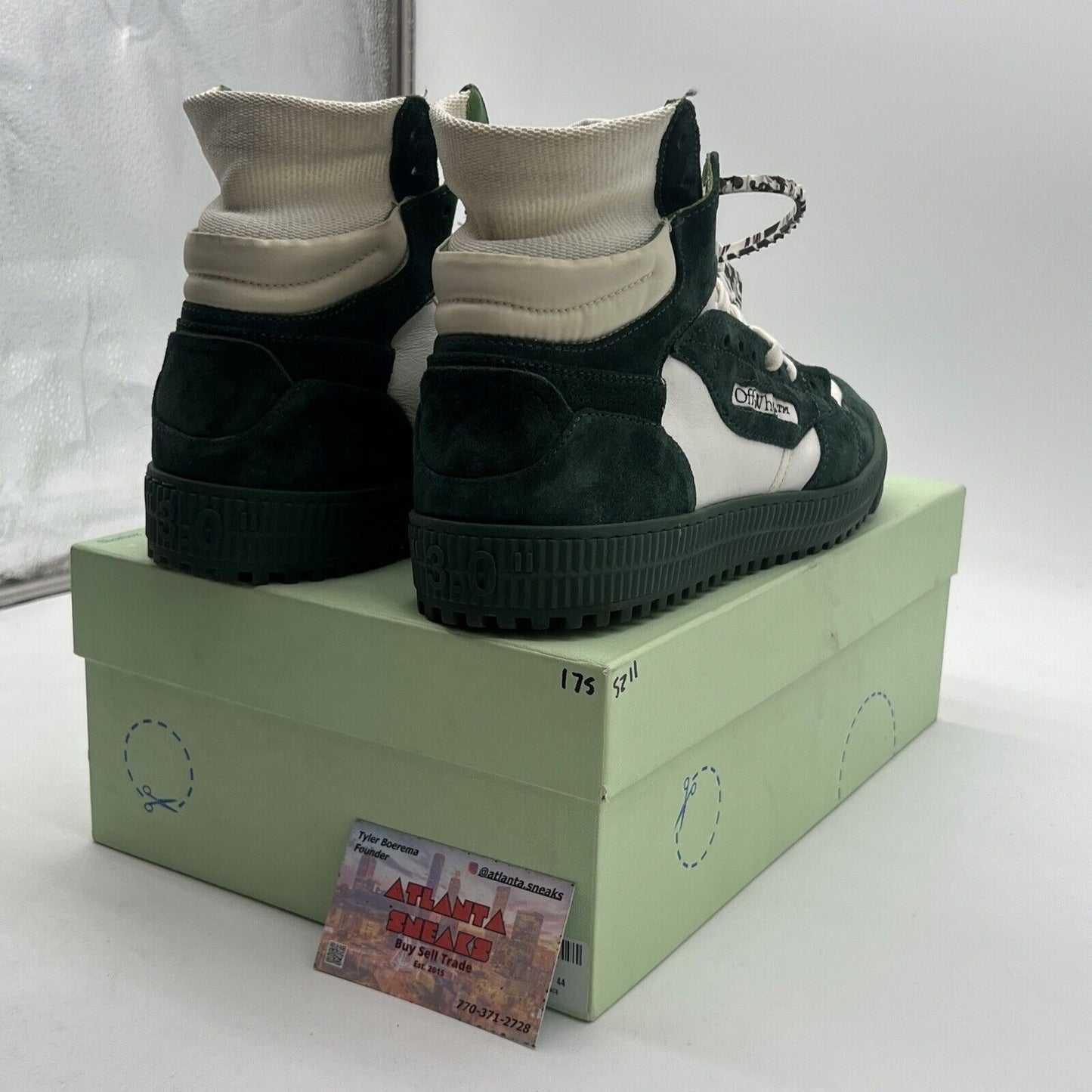Size 12-Off White x Virgil Abloh 3.0 Off Court Calf Leather Sneakers White/Green