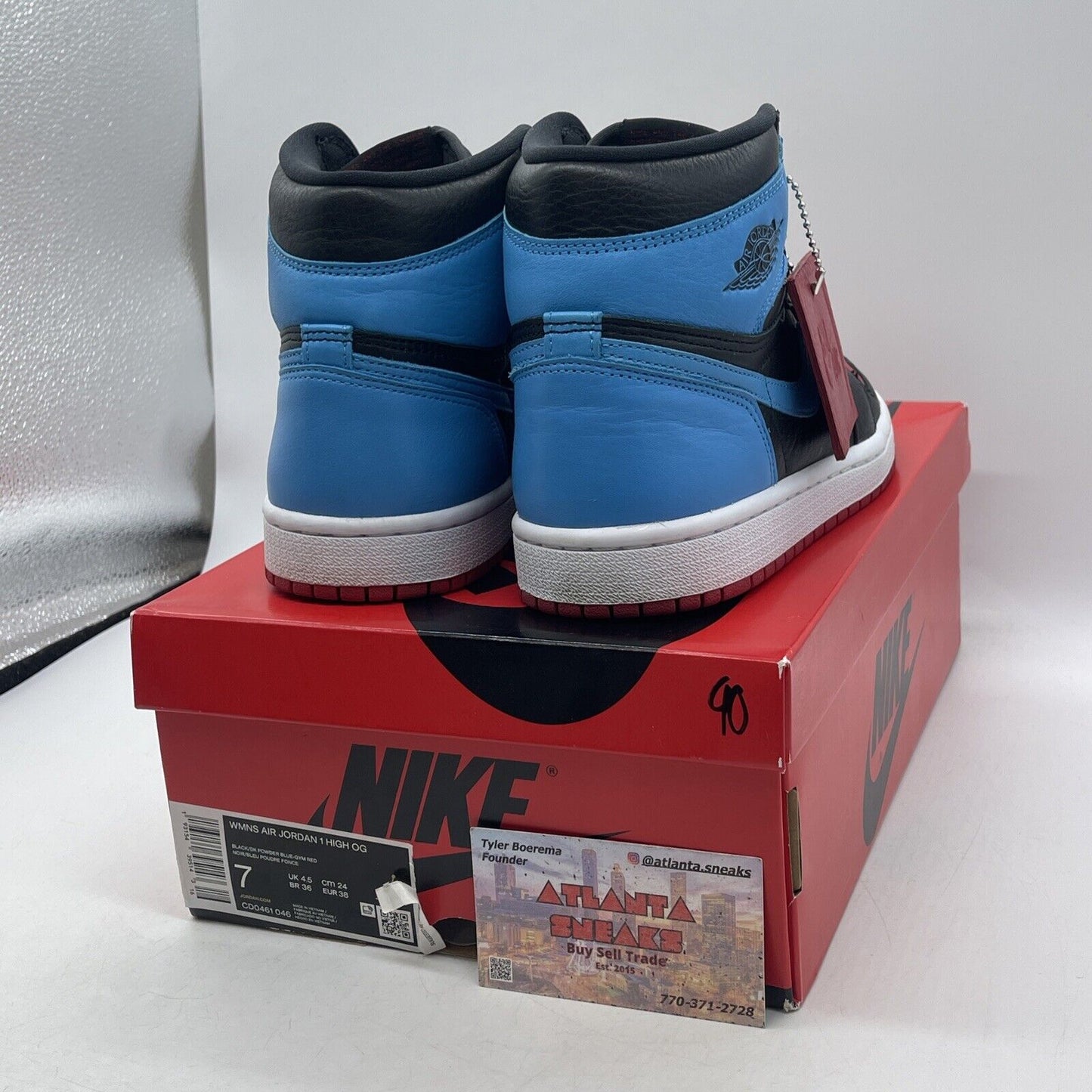 Size 7 - Jordan 1 High OG UNC To Chicago Black Red Blue Leather (CD0461-046)