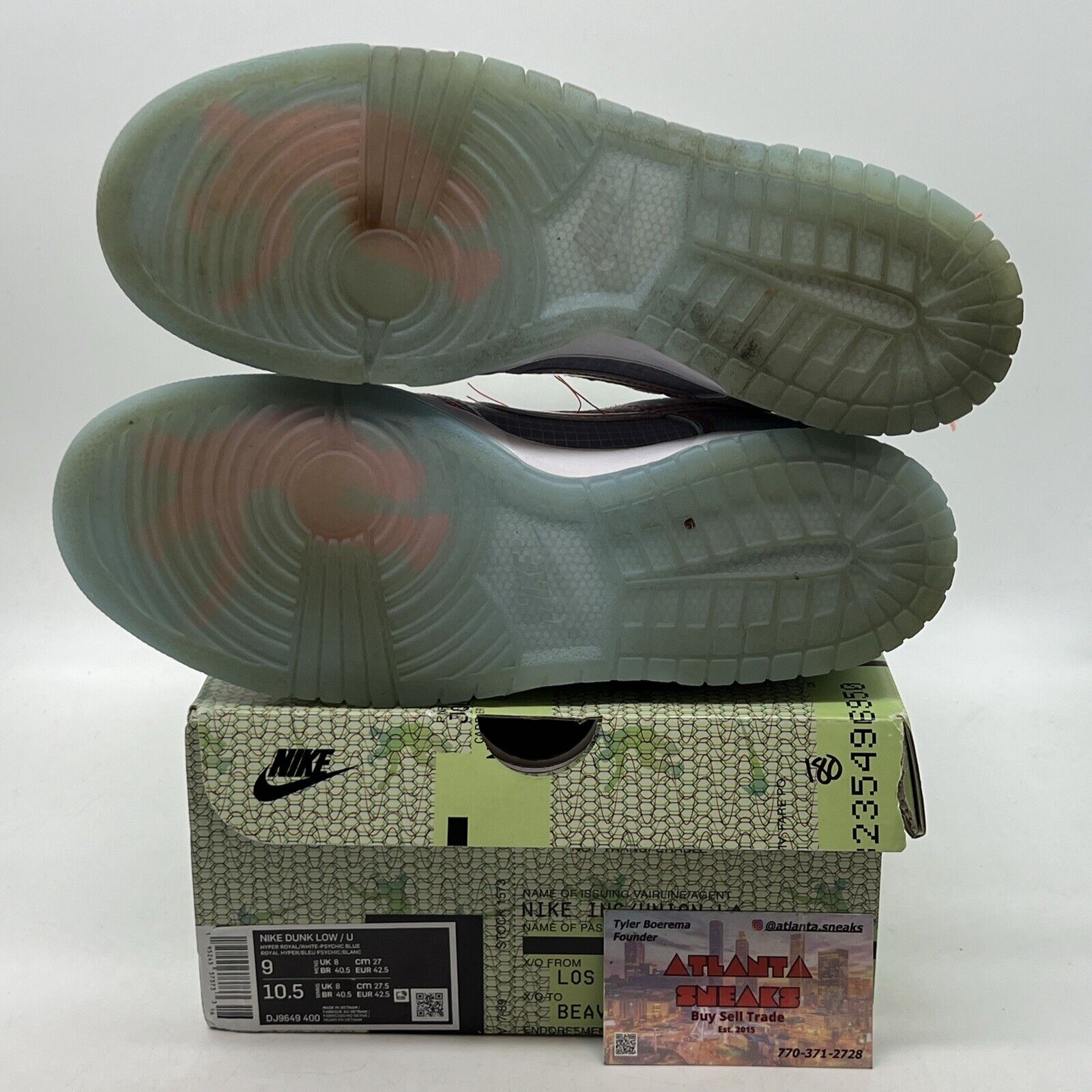 Size 9 - Nike Dunk Low x Union LA Passport Pack - Argon White Blue (DJ9649-400)
