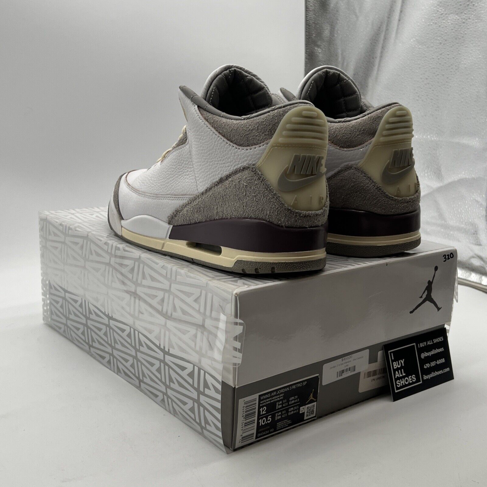 Size 12 - Air Jordan 3 Retro SP x A Ma Maniere Low Raised By Women W DH3434-110