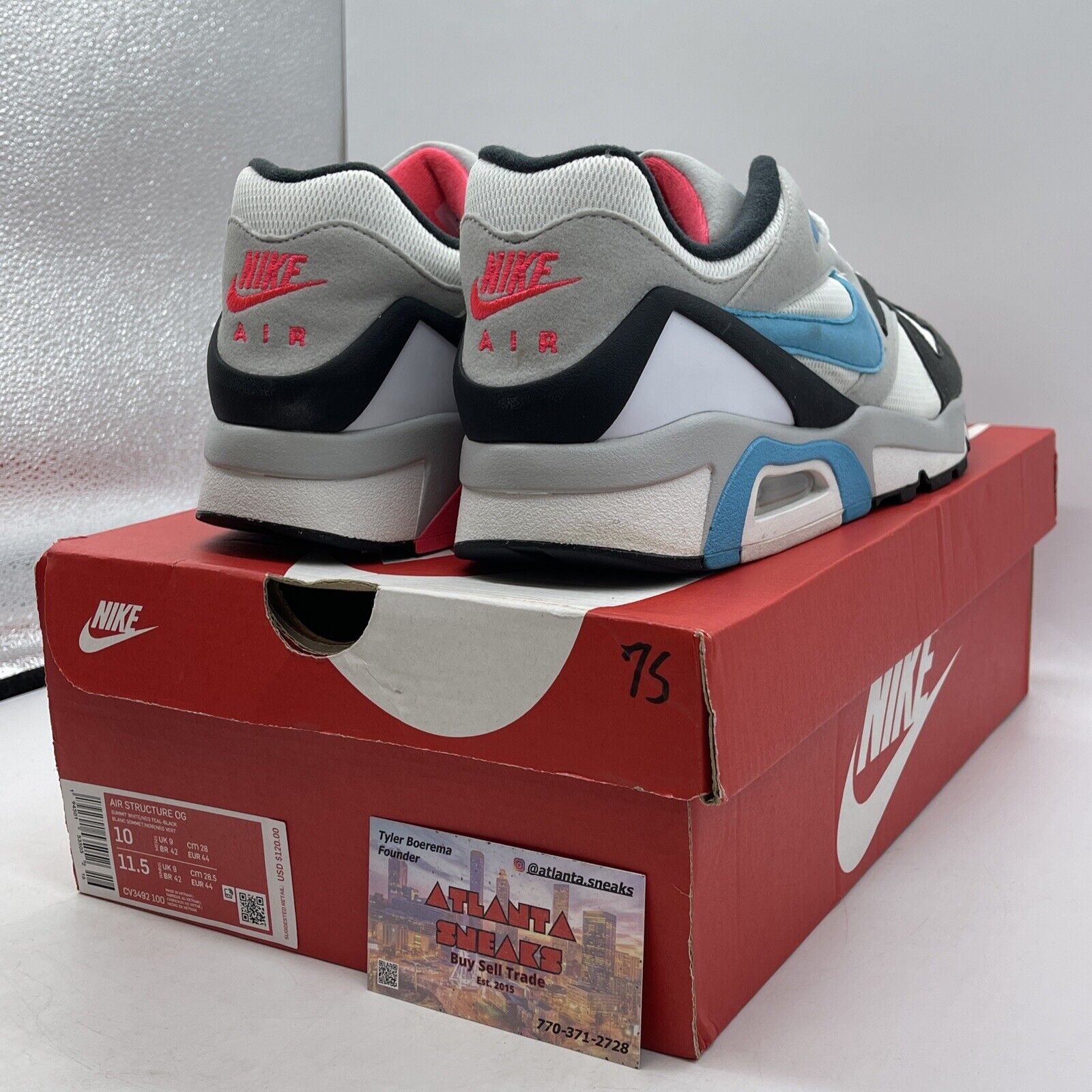 Size 10 - Nike Air Structure Triax 91 OG 2021 Neo Teal Suede (CV3492-100)