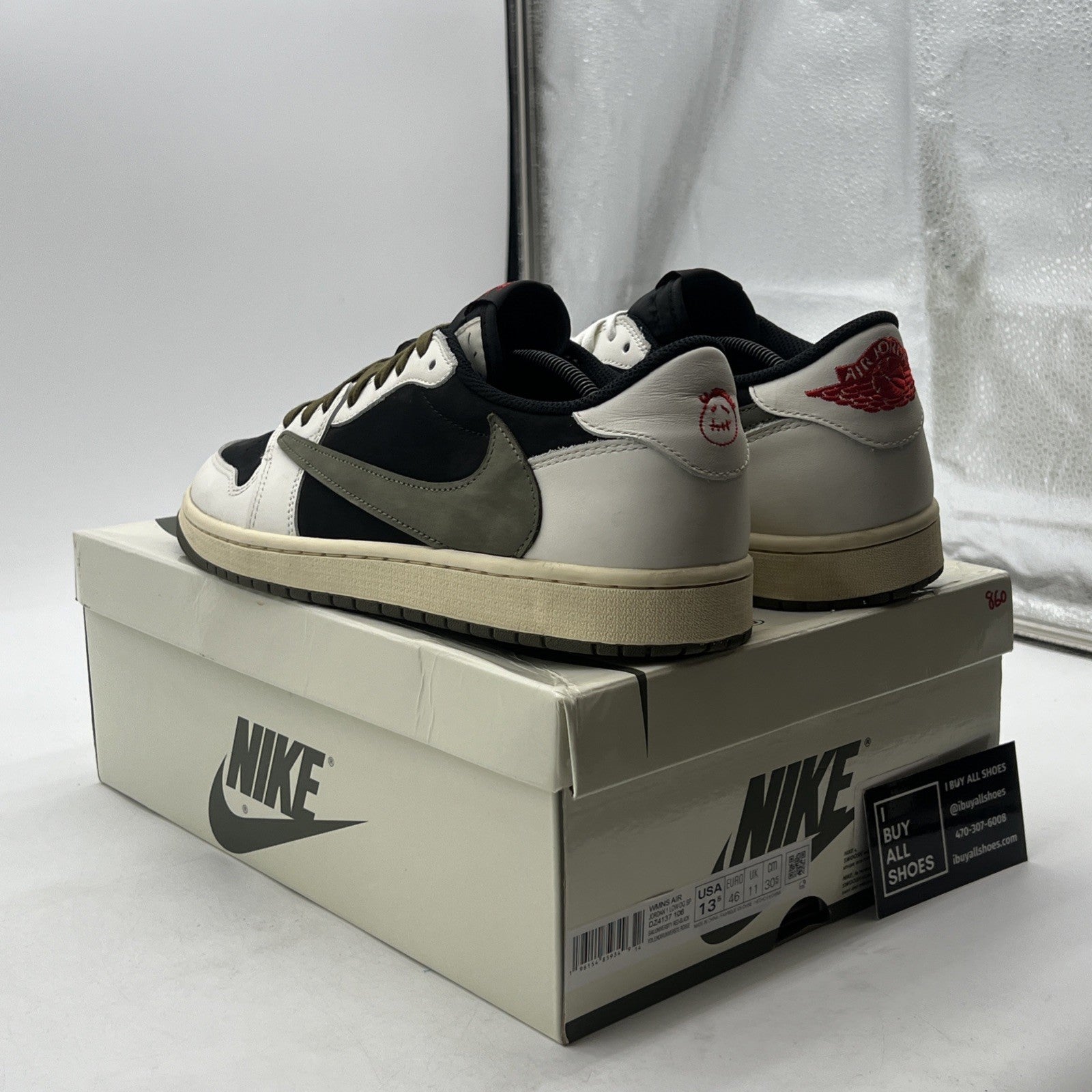 Size 13.5 - Air Jordan 1 Retro OG x Travis Scott Low Olive W (DZ4137-106)