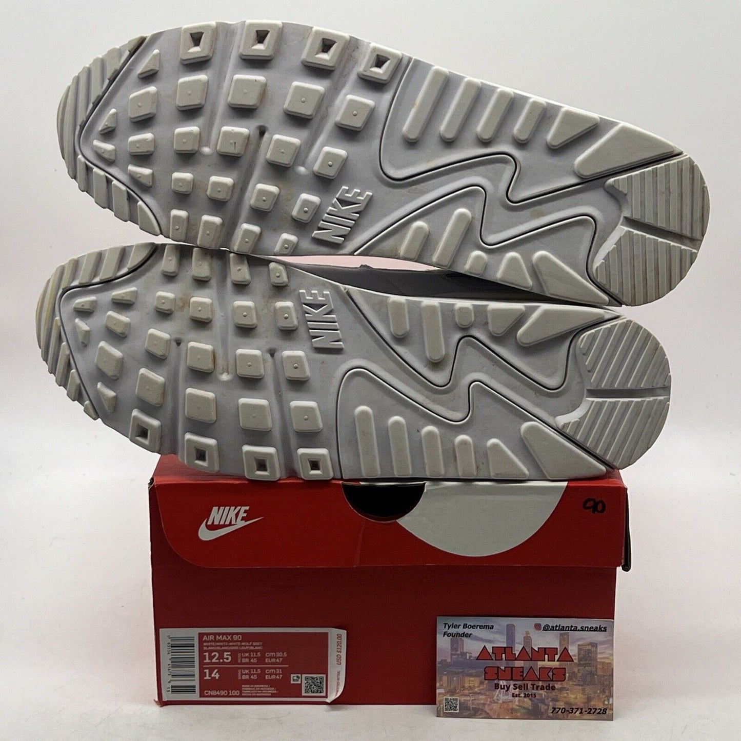 Size 12.5 - Nike Air Max 90 Triple White 2020 Leather (CN8490-100)