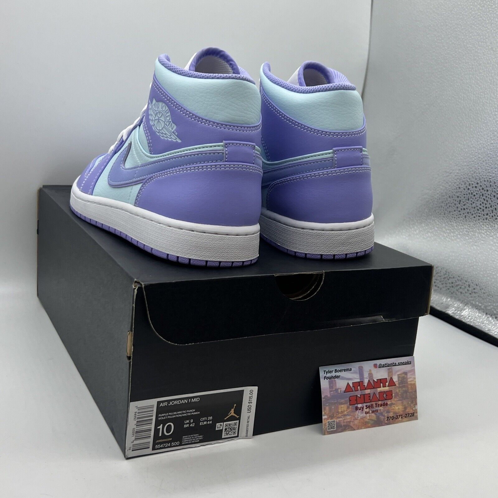 Size 10 - Jordan 1 Mid Purple Brand New Og All