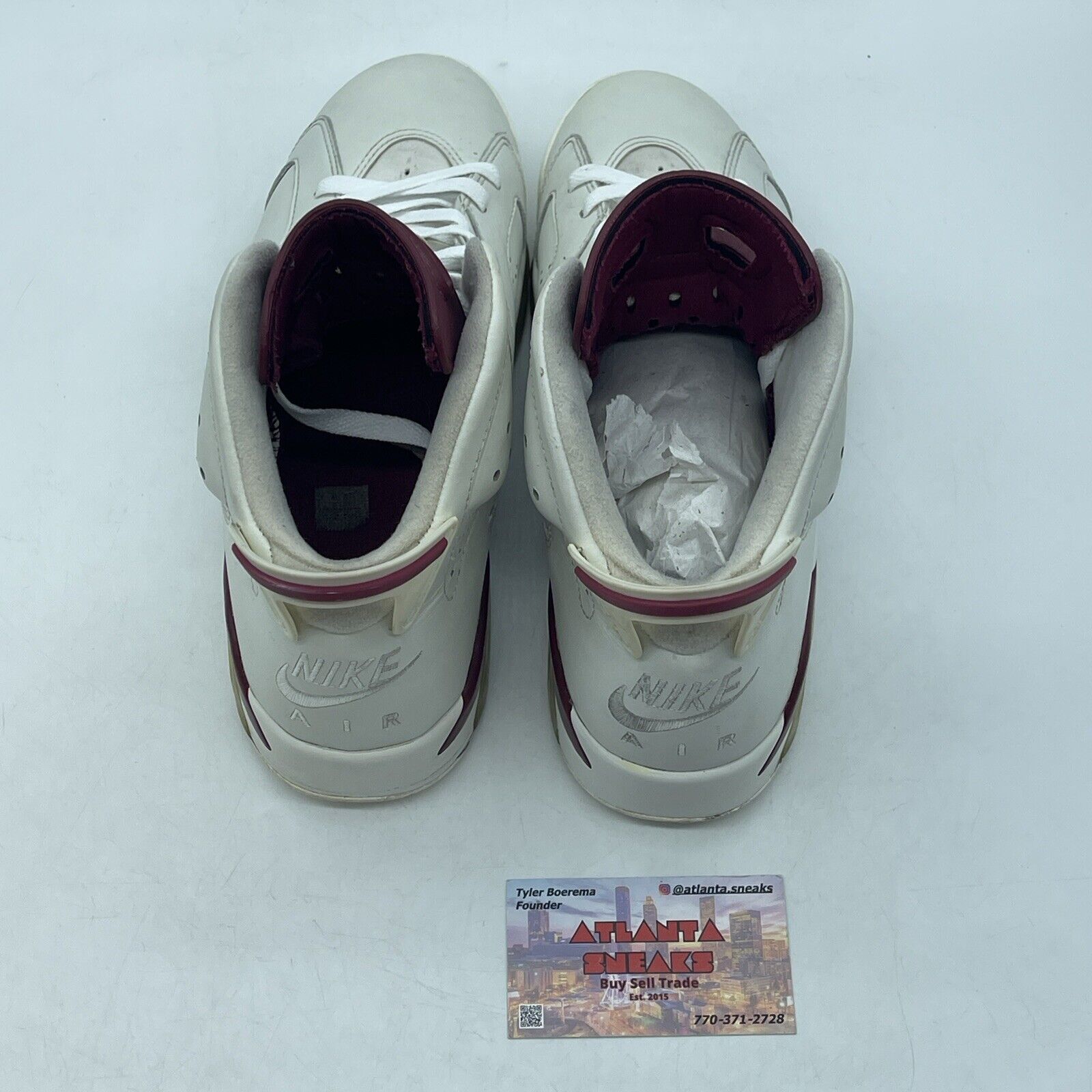 Size 8 - Air Jordan 6 Retro 2015 Maroon White Leather (384664-116)