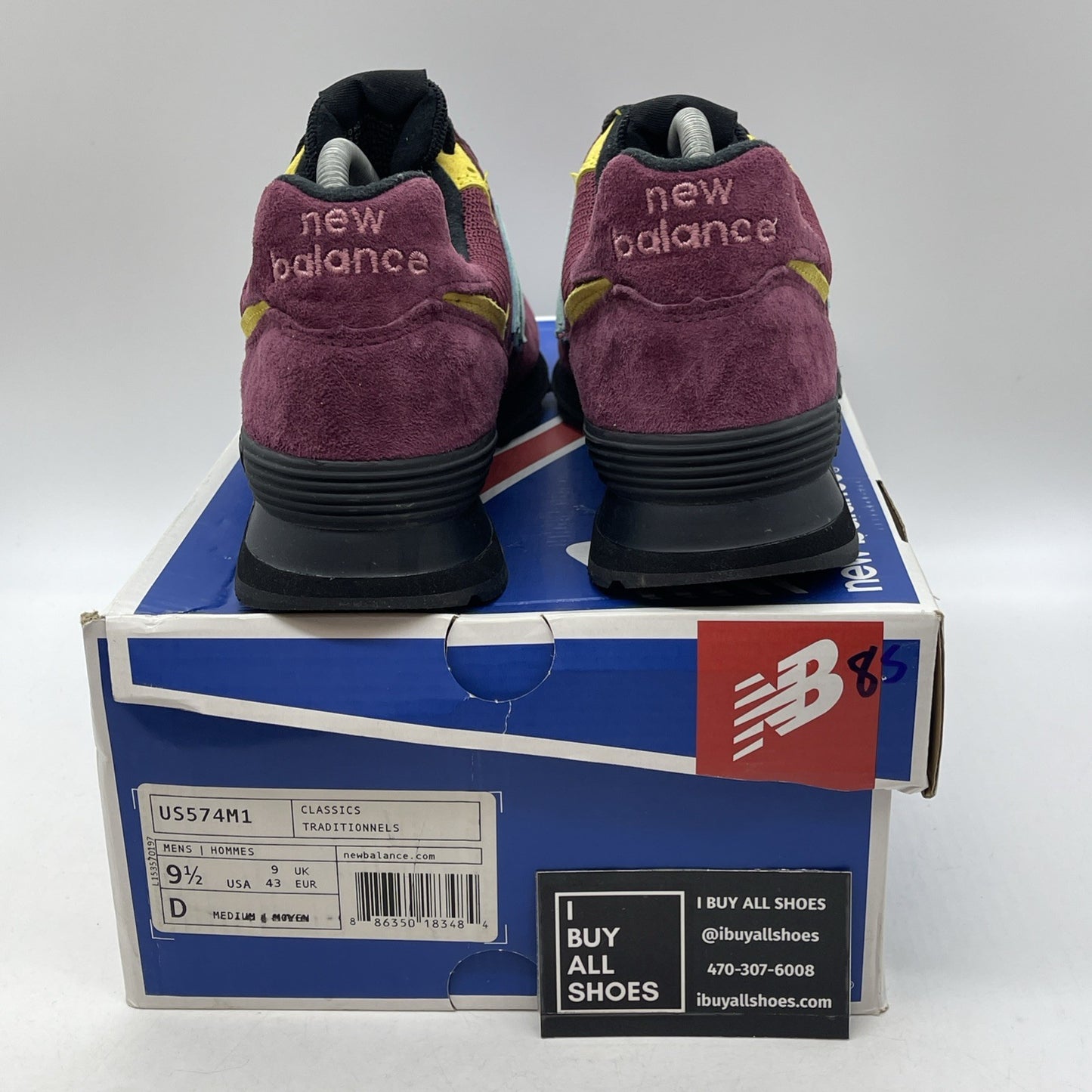 Size 9.5 - New Balance NB1 574 Custom Multicolor Purple Blue (US574M1)