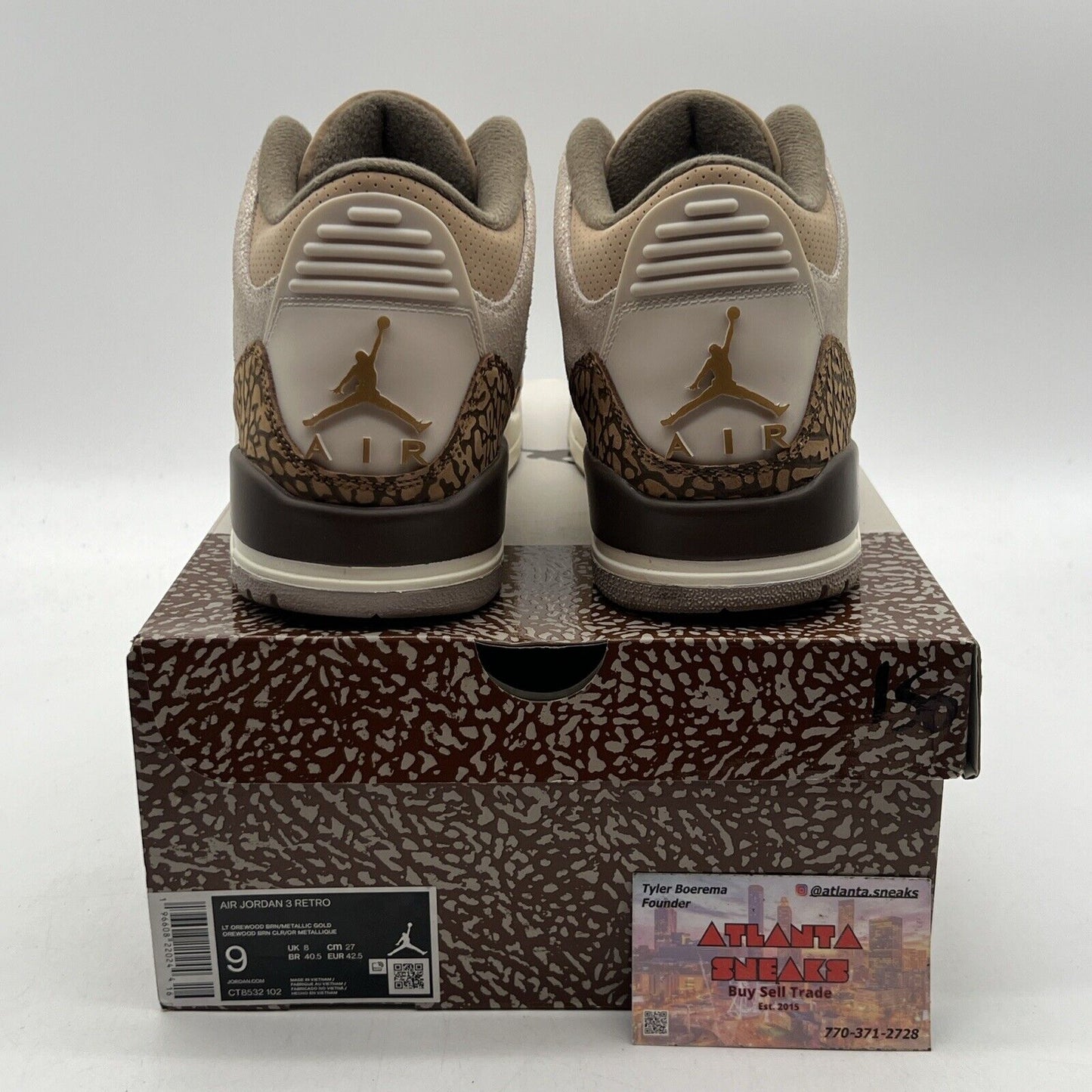 Size 9 - Jordan 3 Retro Low Palomino Brown Suede Leather (CT8532-102)