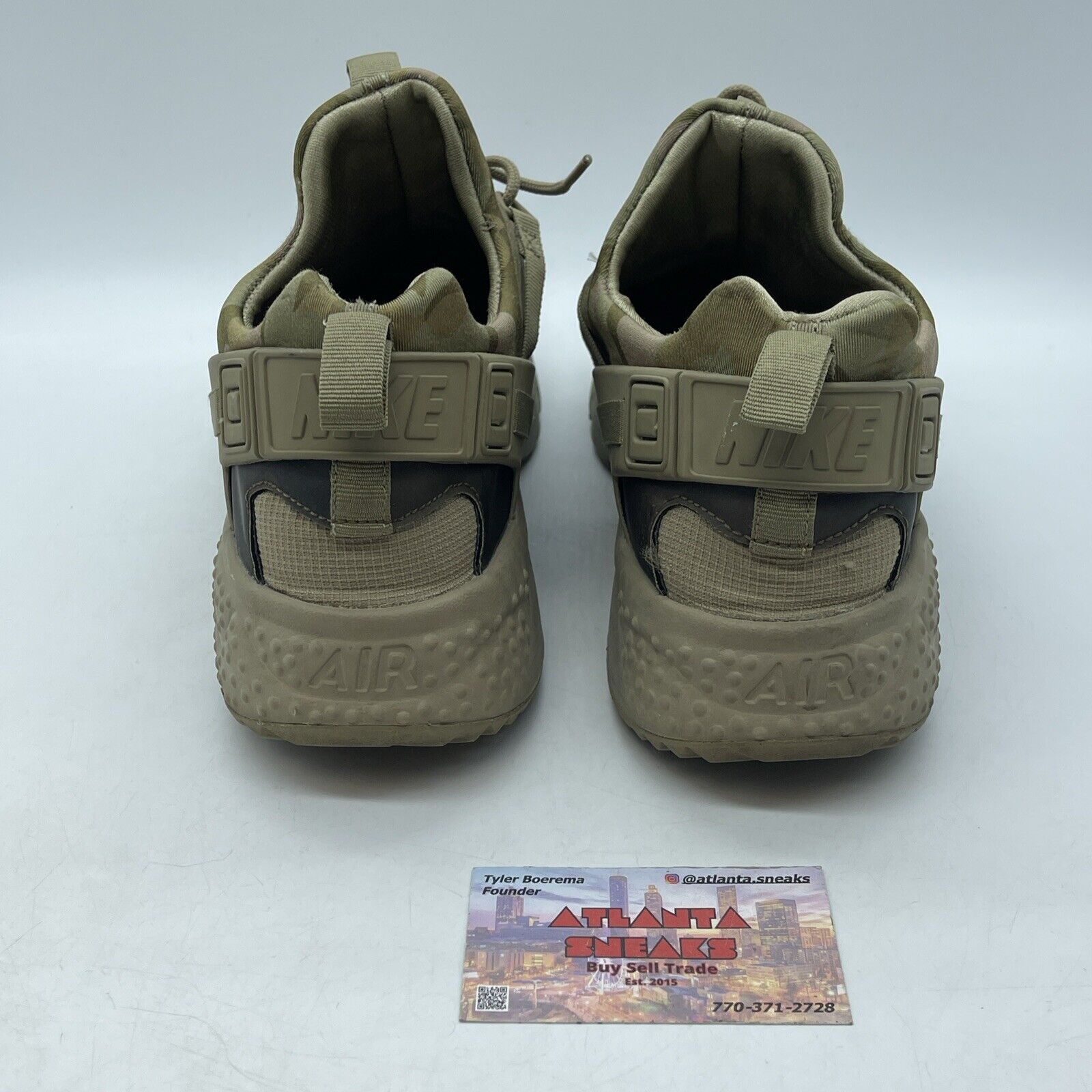 Size 12 - Nike Air Huarache Utility Khaki Brown Green (806807-200)