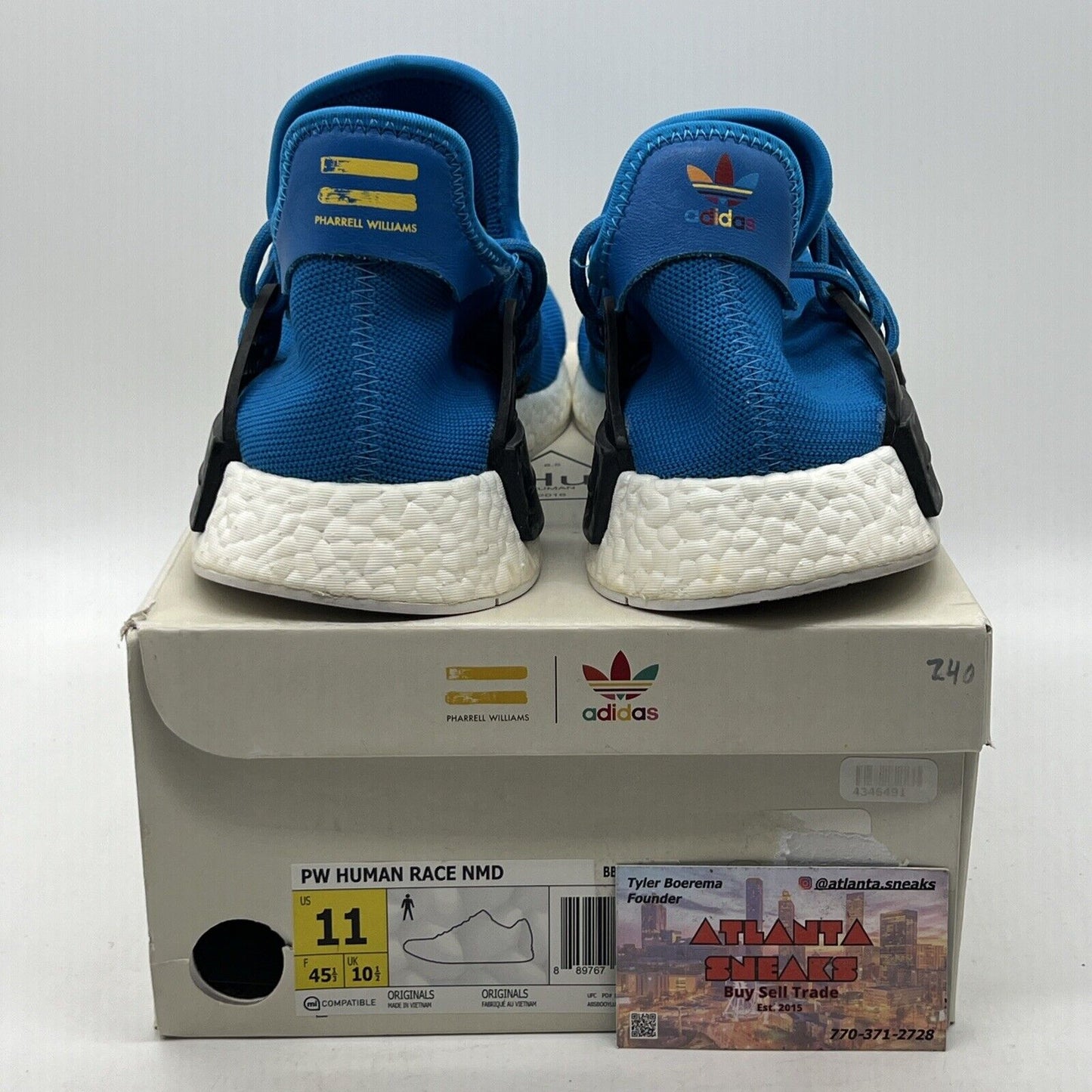 Size 11 - adidas Pharrell x NMD Human Race Blue White (BB0618)