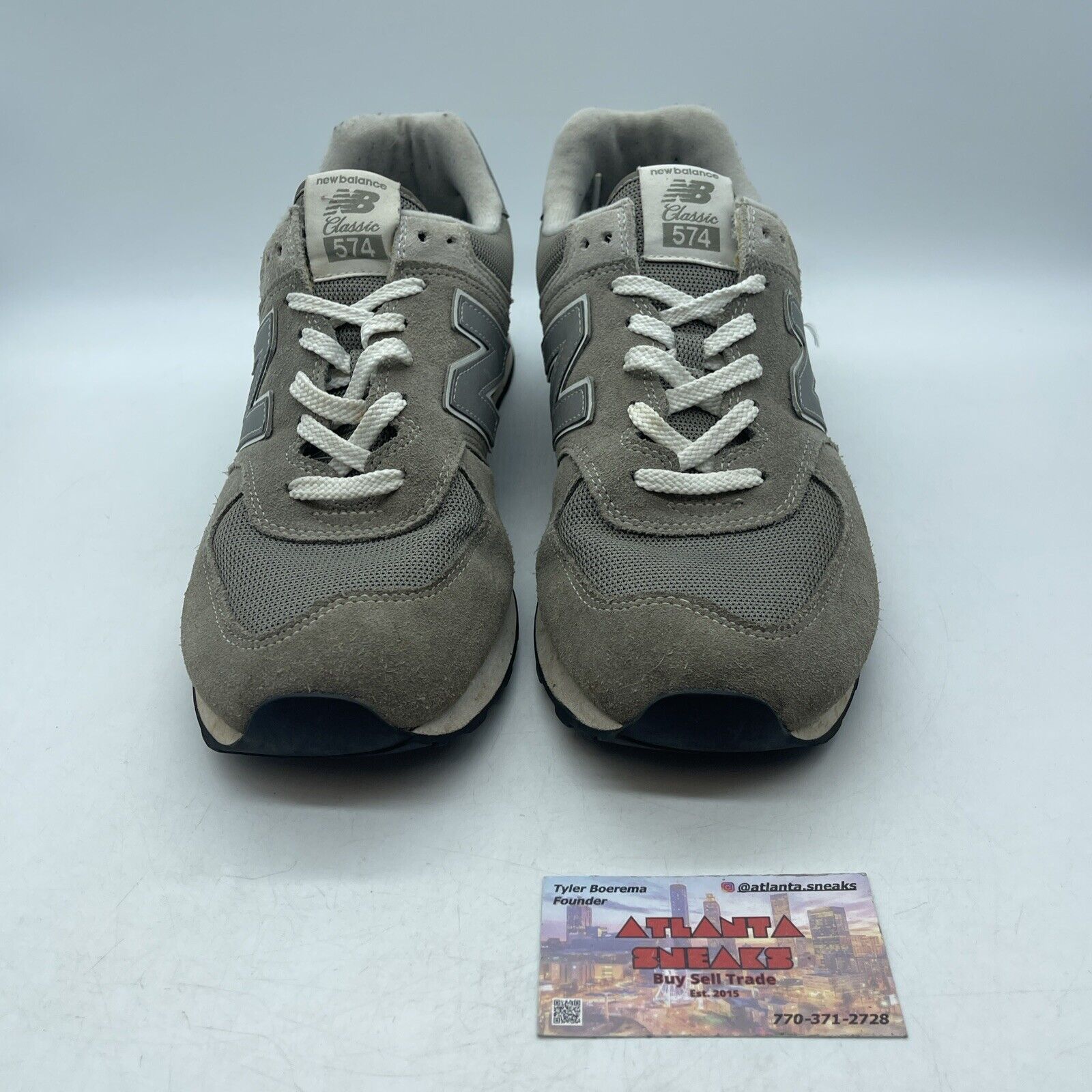 Size 12 - New Balance 574 Core Grey White Suede (ML574EGG)