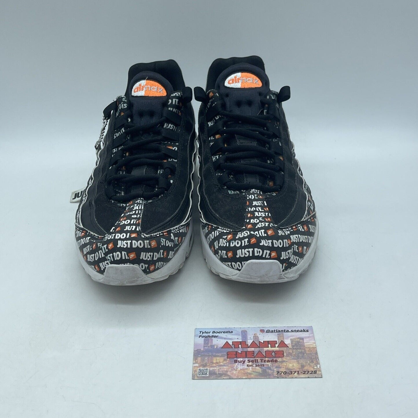 Size 9.5 - Nike Air Max 95 Just Do It Orange Black Suede Leather (AV6246-001)