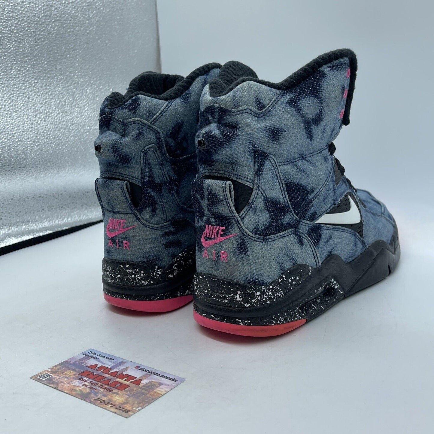 Size 9.5 - Nike Air Command Force Bleached Denim Black White Suede (684715-002)