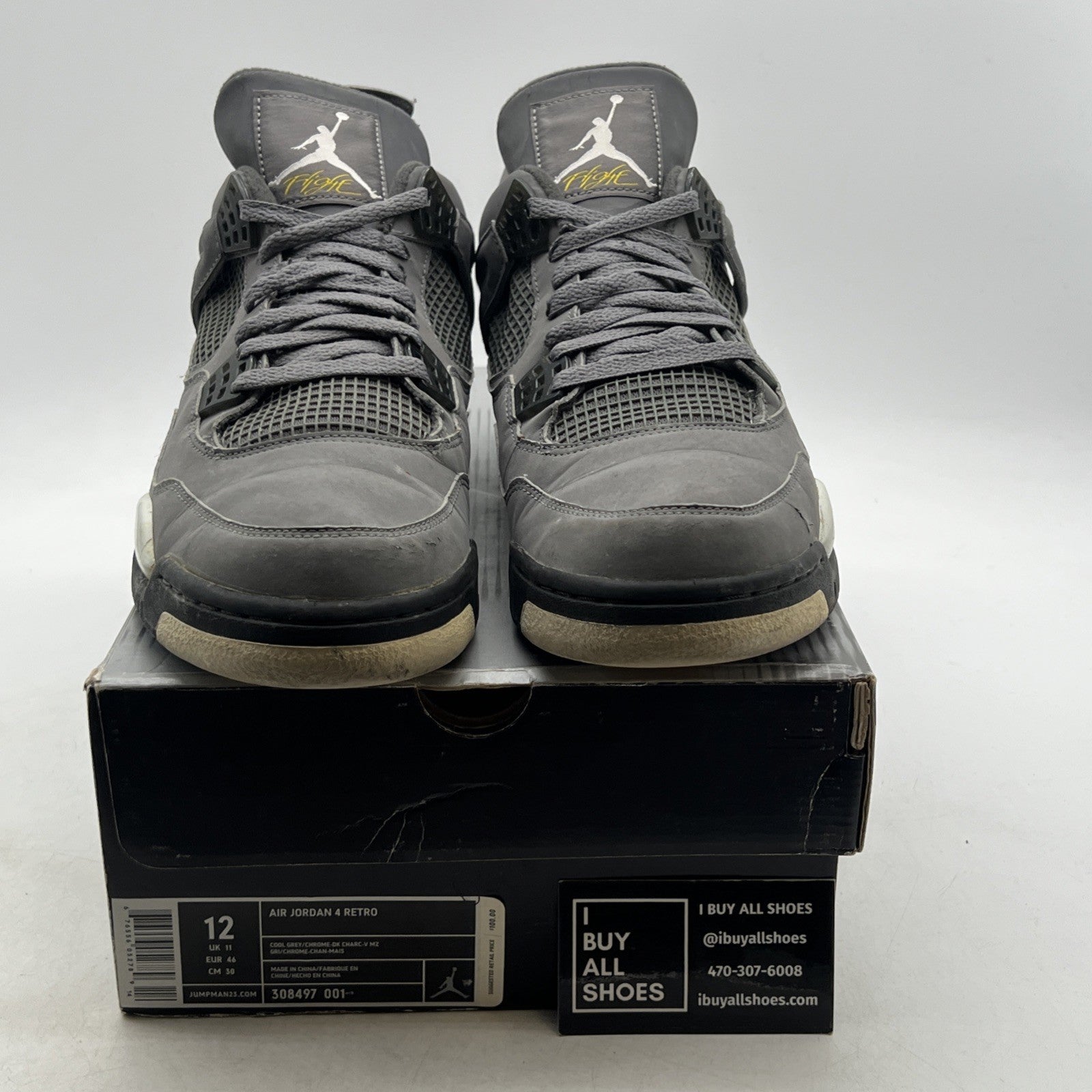Size 12 - Air Jordan 4 Retro 2004 Cool Grey (308497-001)