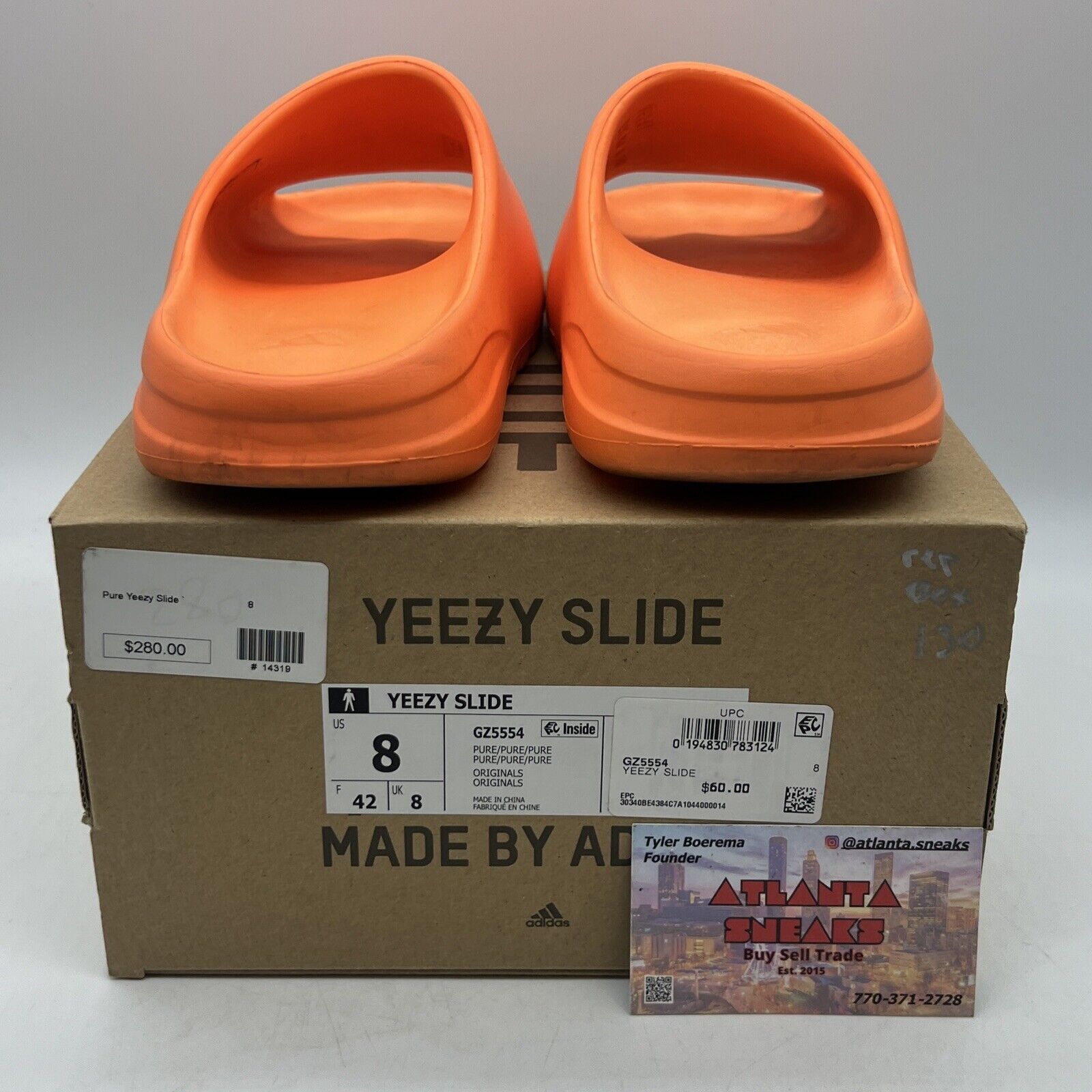 Adidas Yeezy Slide Enflame Orange GZ0953 Size 8 (GZ0953)