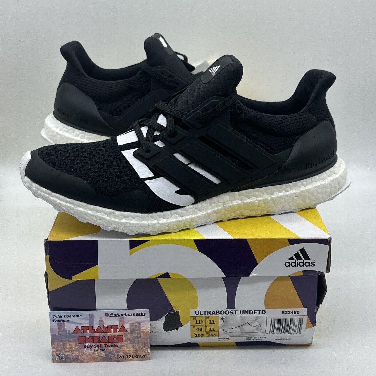 Size 11.5 - adidas UltraBoost 4.0 x Undefeated Black 2018 Comfy Boost Black Whit