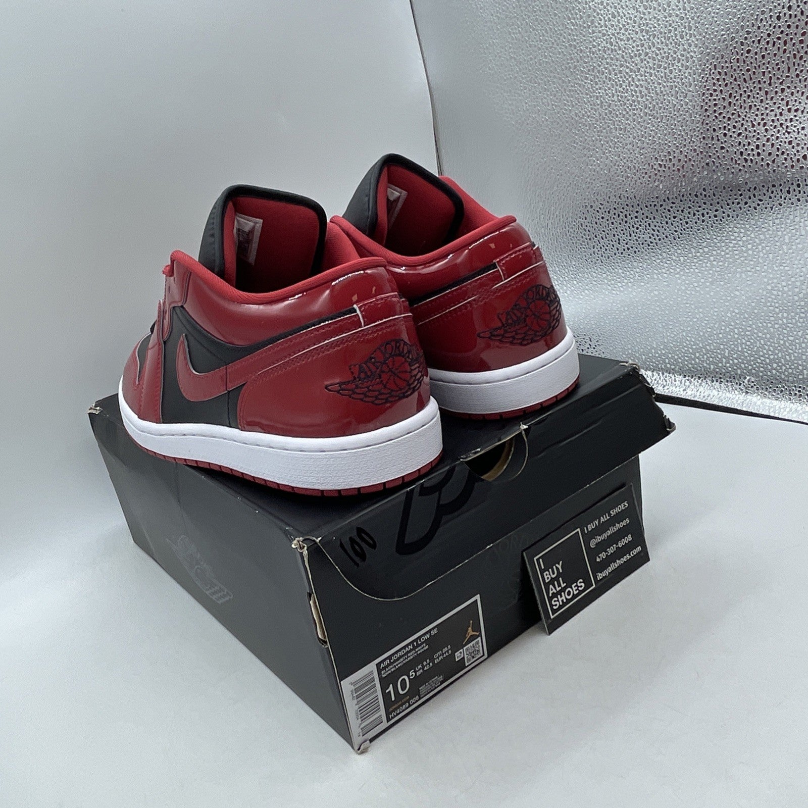 Size 10.5 - Air Jordan 1 Low Patent Varsity Red Black (HV4089-006)