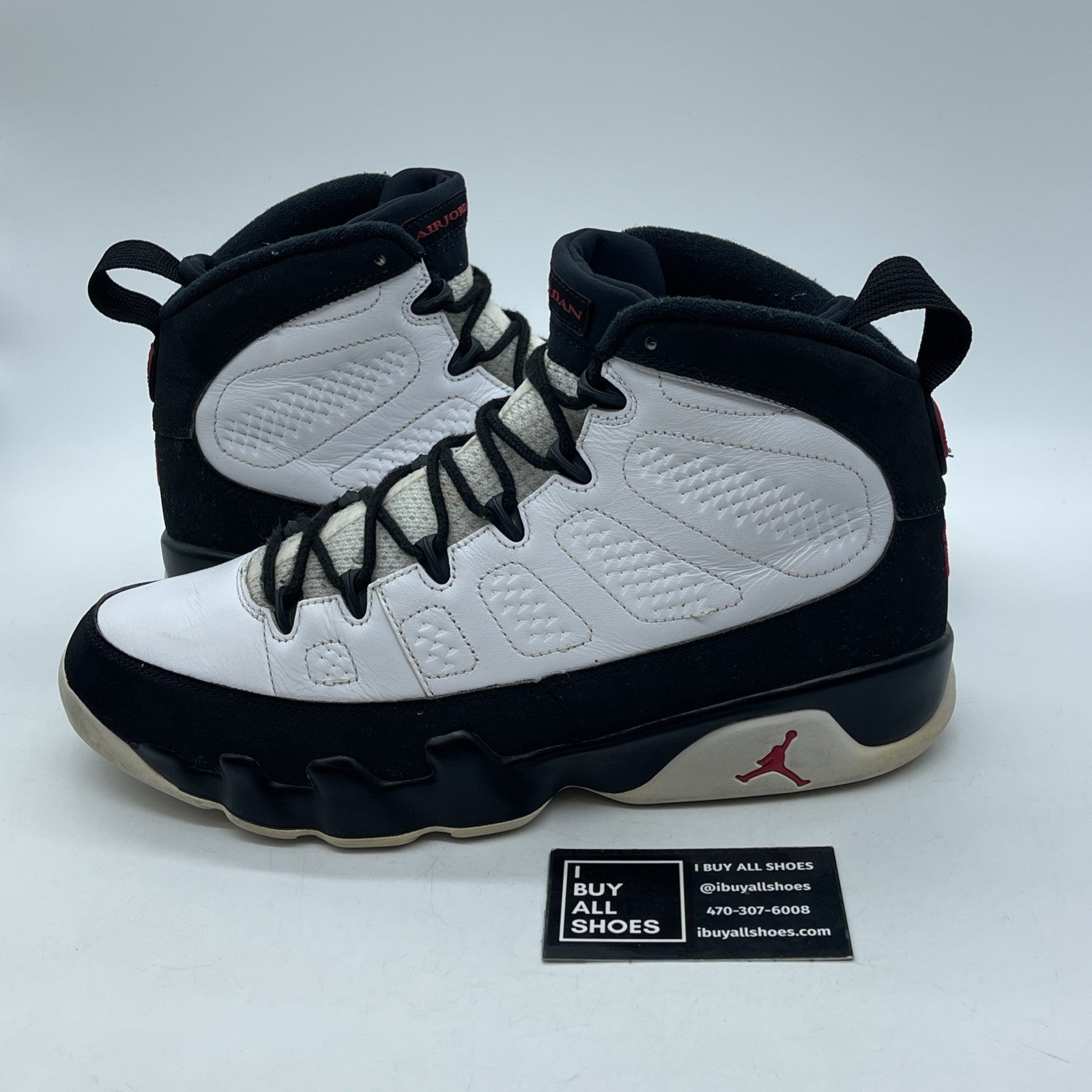 Size 11 - Jordan 9 Retro space jam 2016 Black White Suede Leather (302370-112)