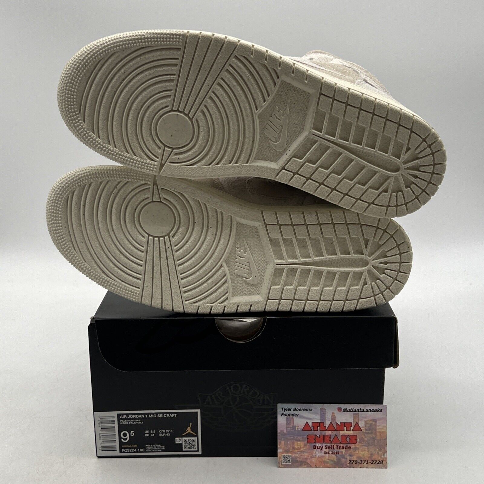 Size 9.5 - Air Jordan 1 SE Craft Mid Pale Ivory Suede (FQ3224-100)