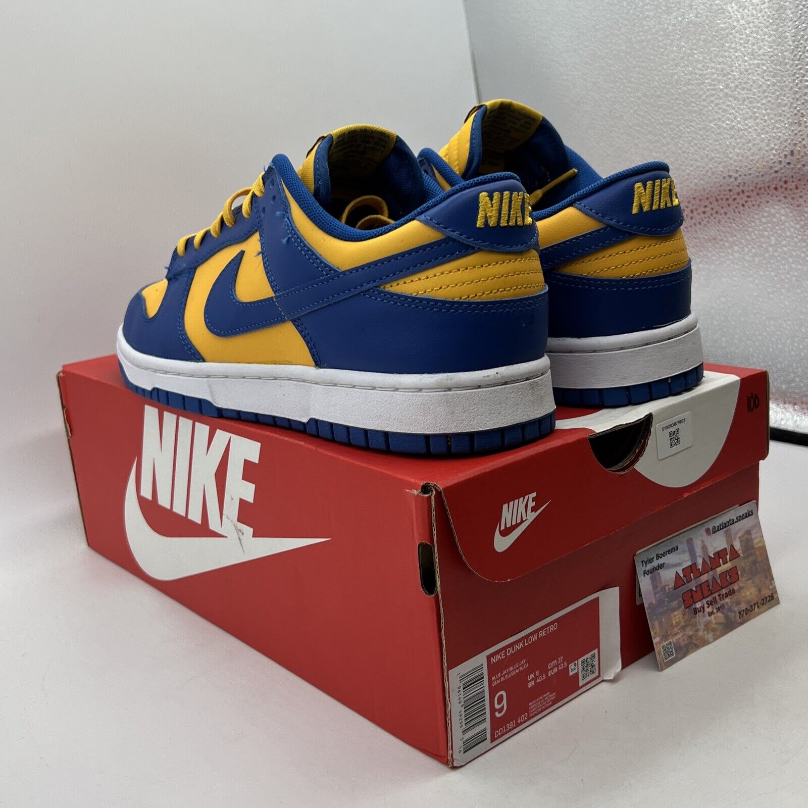 Size 9 - Nike Dunk Low UCLA Blue Yellow White Leather (DD1391-402)