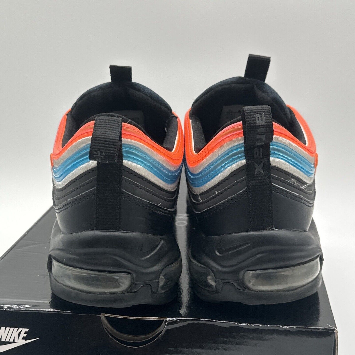 Size 11.5 -  Nike Air Max 97 Low On Air: Neon Seoul Black Blue Orange Premium OG