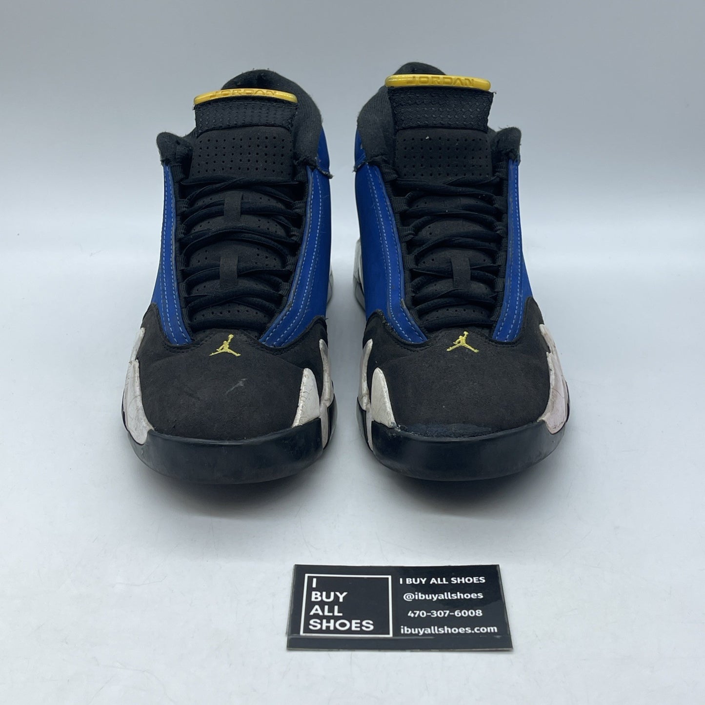 Size 9 - Air Jordan 14 Retro Laney Blue Black White Suede (487471-407)