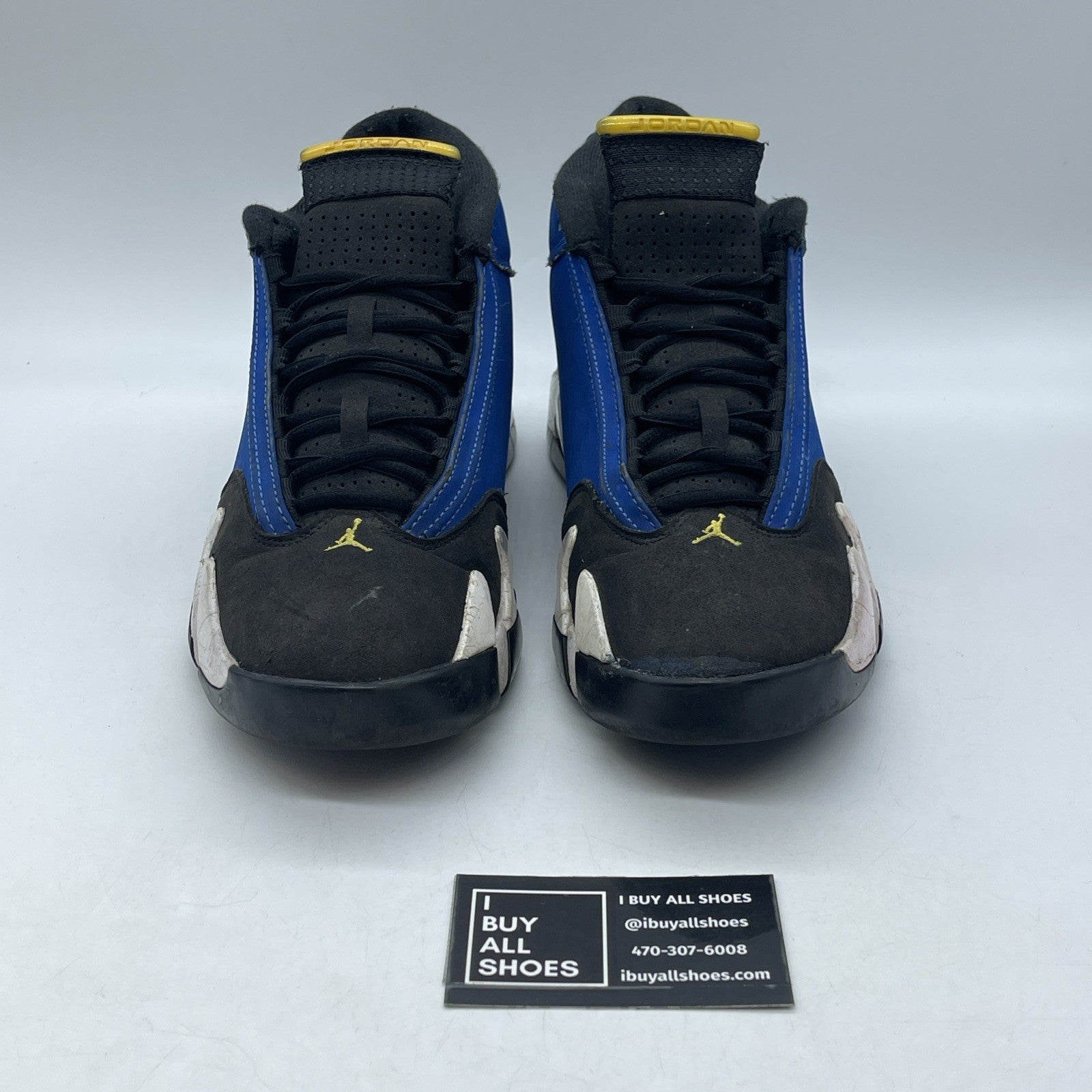 Size 9 - Air Jordan 14 Retro Laney Blue Black White Suede (487471-407)