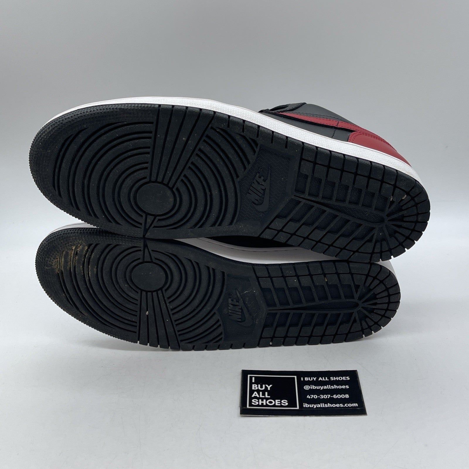 Size 9 - Air Jordan 1 Low Bred Red Black Leather (553558-067)