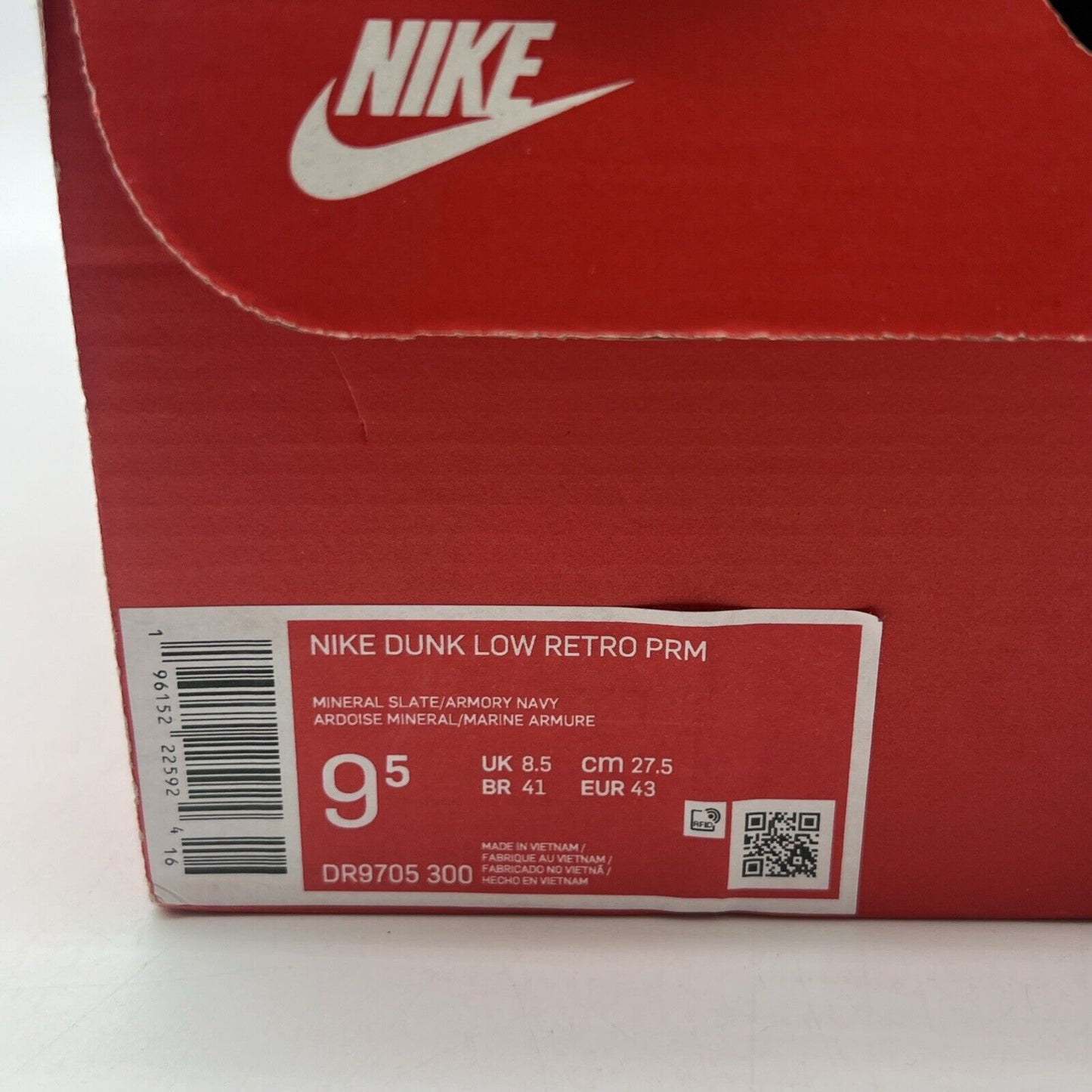 Size 9.5 - Nike Dunk Low Armory Navy/Black/Mineral State/White (DR9705-300)