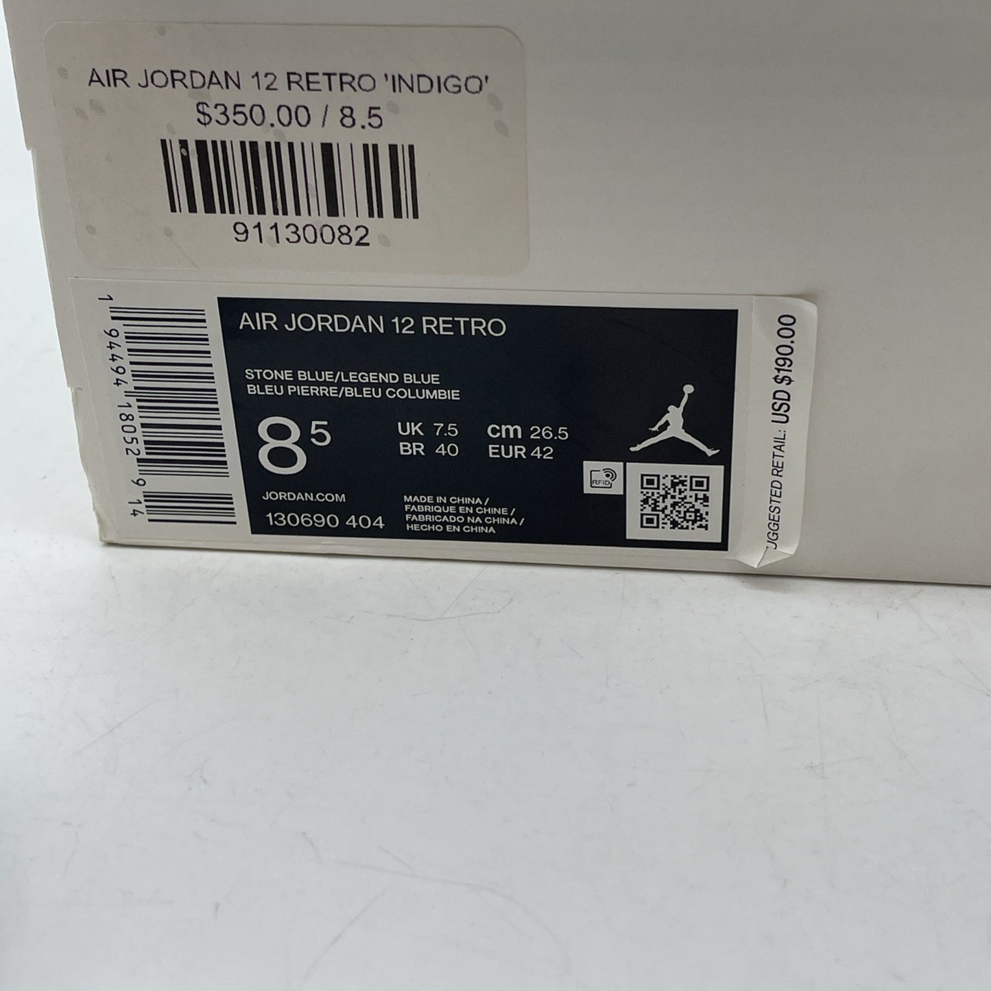 Size 8.5 - Air Jordan 12 Retro Indigo 2020 Suede Leather (130690-404)