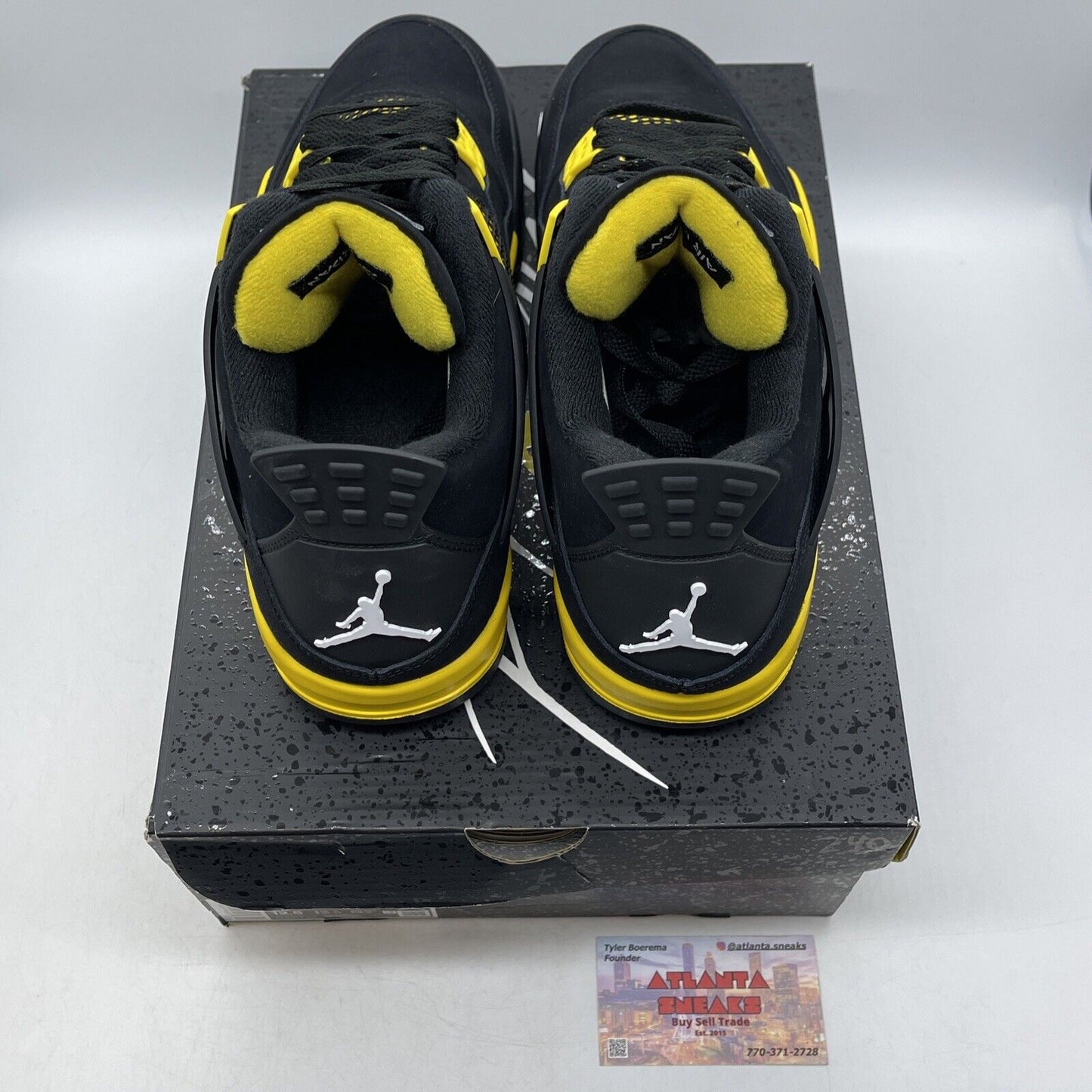 Size 11 - Jordan 4 Retro Mid Thunder Black Yellow Suede (DH6927-017)