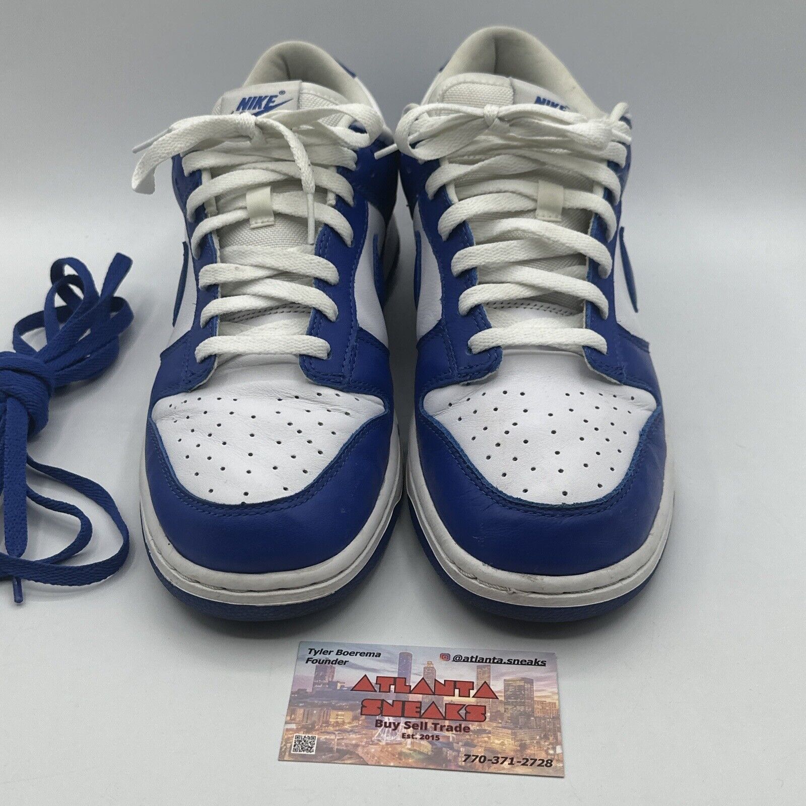 Size 10.5 - Nike Dunk Low Retro SP Kentucky 2020 White Blue Premium Leather OG