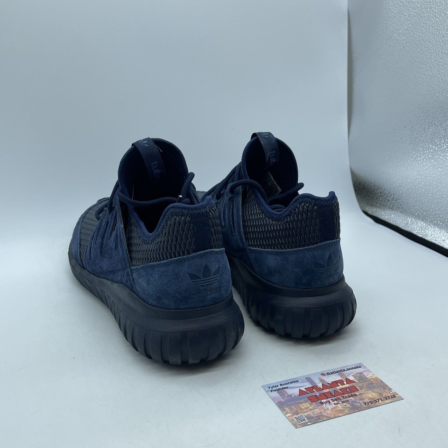 Size 8.5 - adidas Tubular Radial Collegiate Navy Suede Leather (S76722)