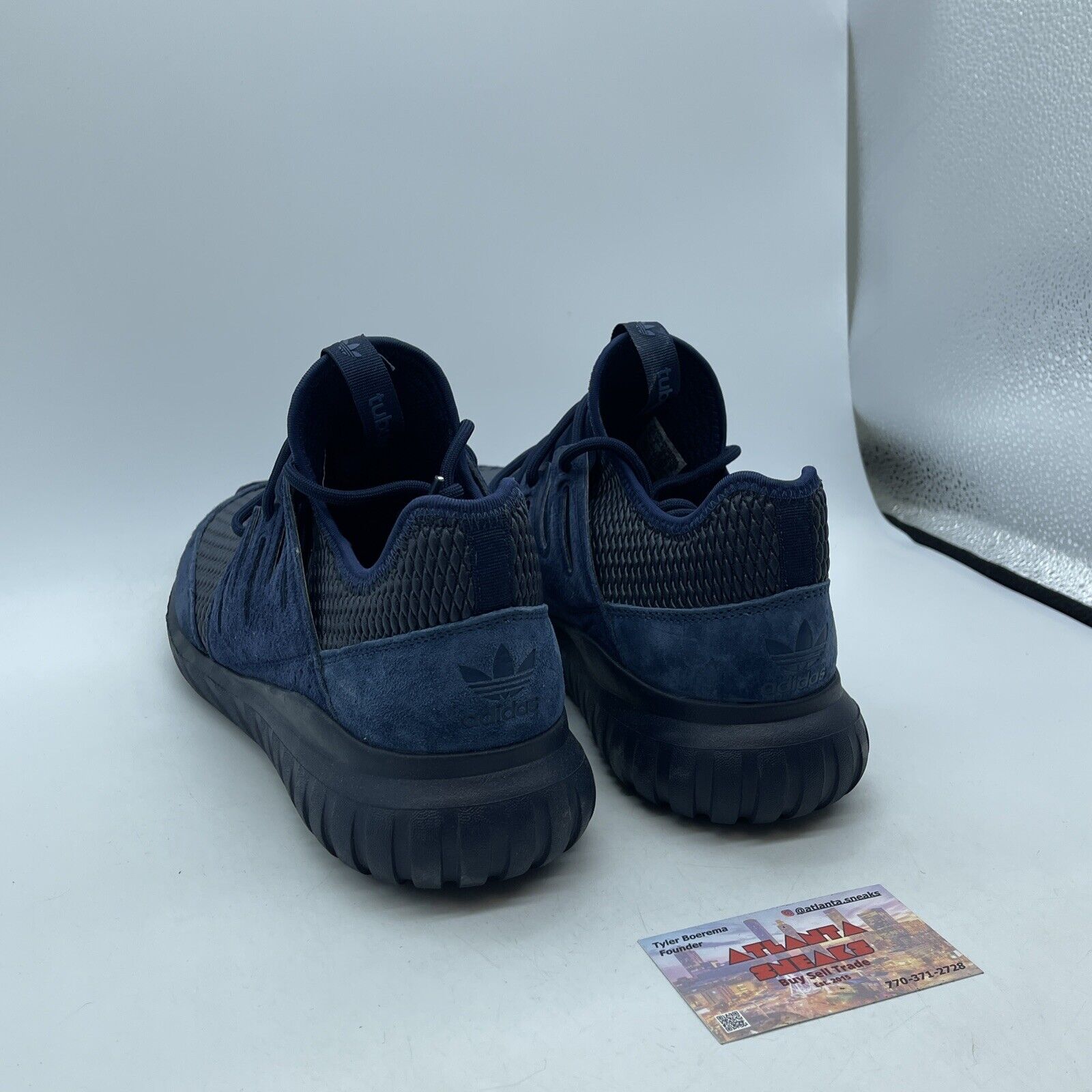 Size 8.5 - adidas Tubular Radial Collegiate Navy Suede Leather (S76722)