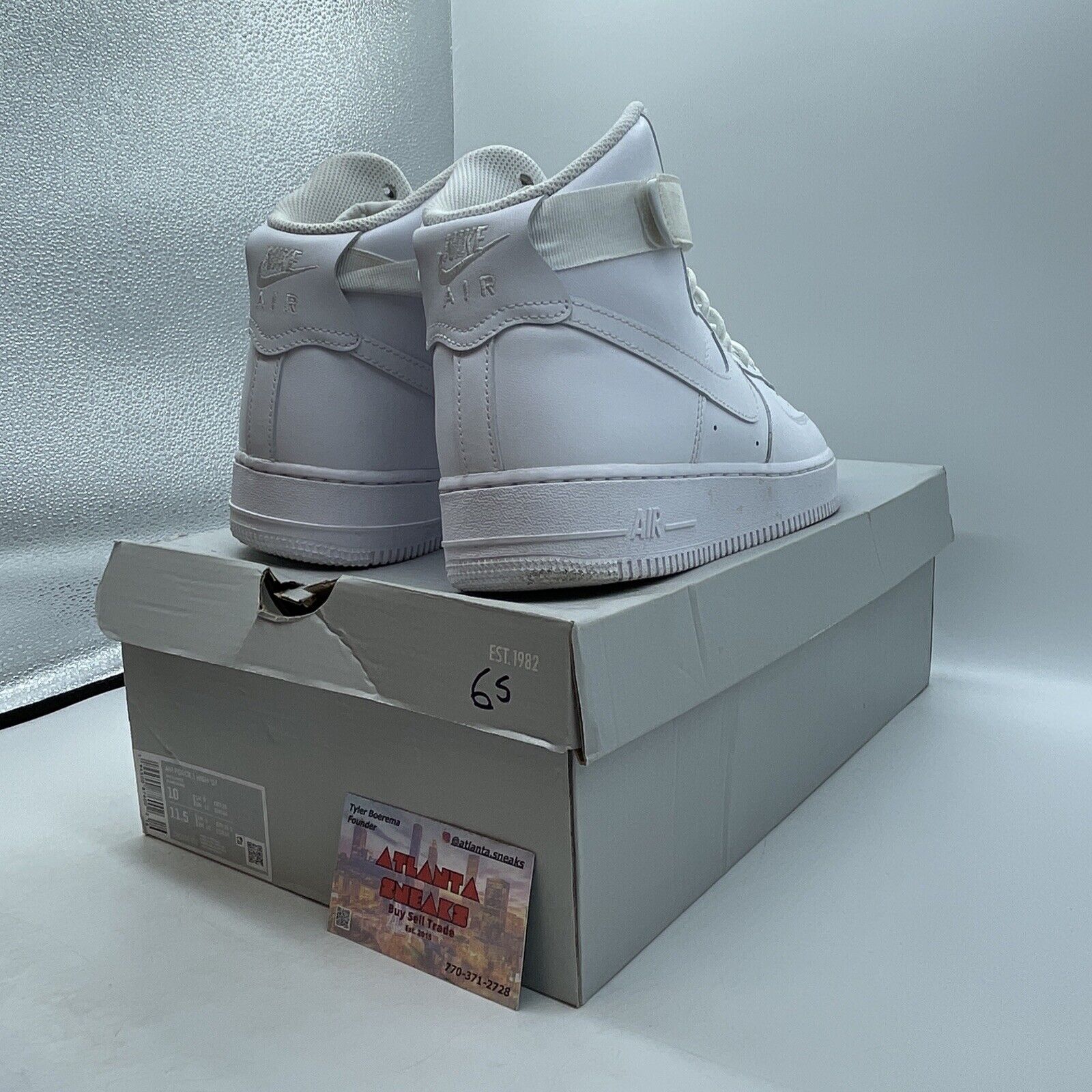 Size 10 - Nike Air Force 1 '07 High Triple White Leather (CW2290-111)