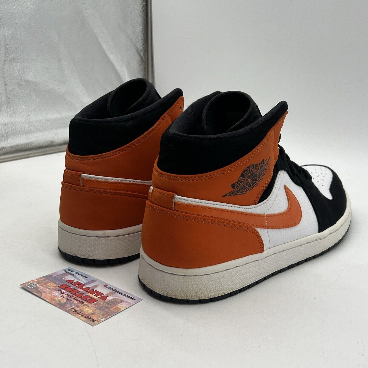 Size 12 - Air Jordan 1 Mid Shattered Backboard Black White Leather (554724-058)