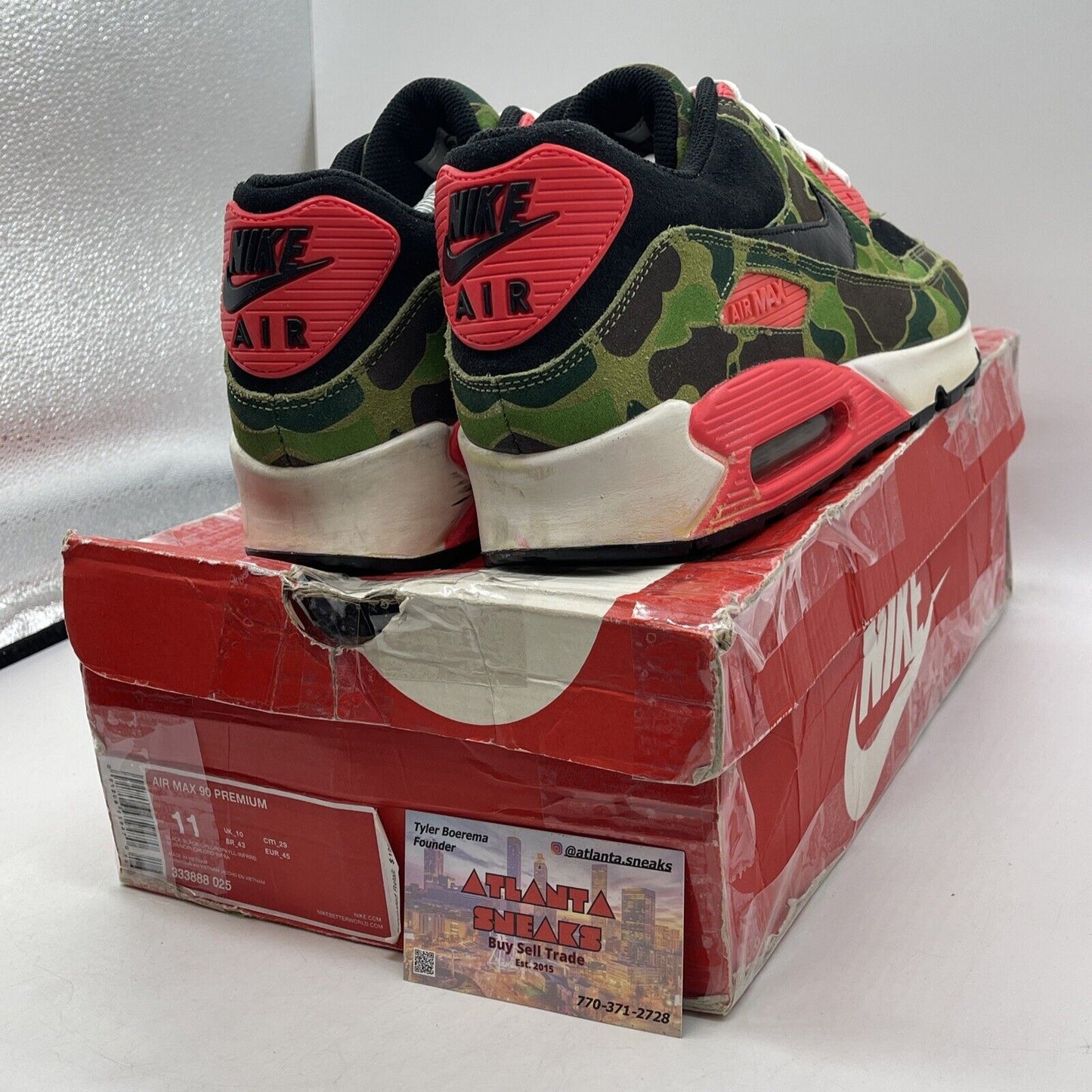Size 11 - Nike Atmos x Air Max 90 Premium Duck Camo Suede Leather (333888-025)