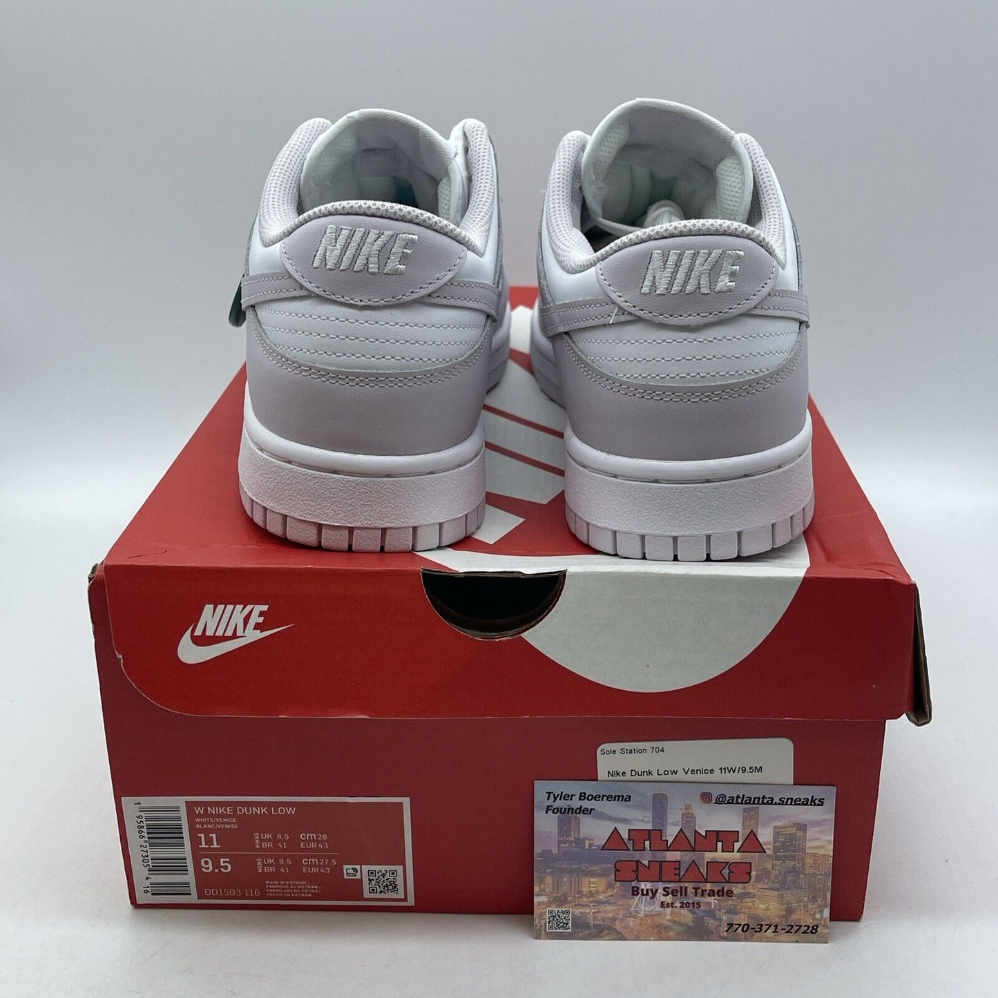 Size 11W - Nike Dunk Low Venice White Purple Leather (DD1503-116)