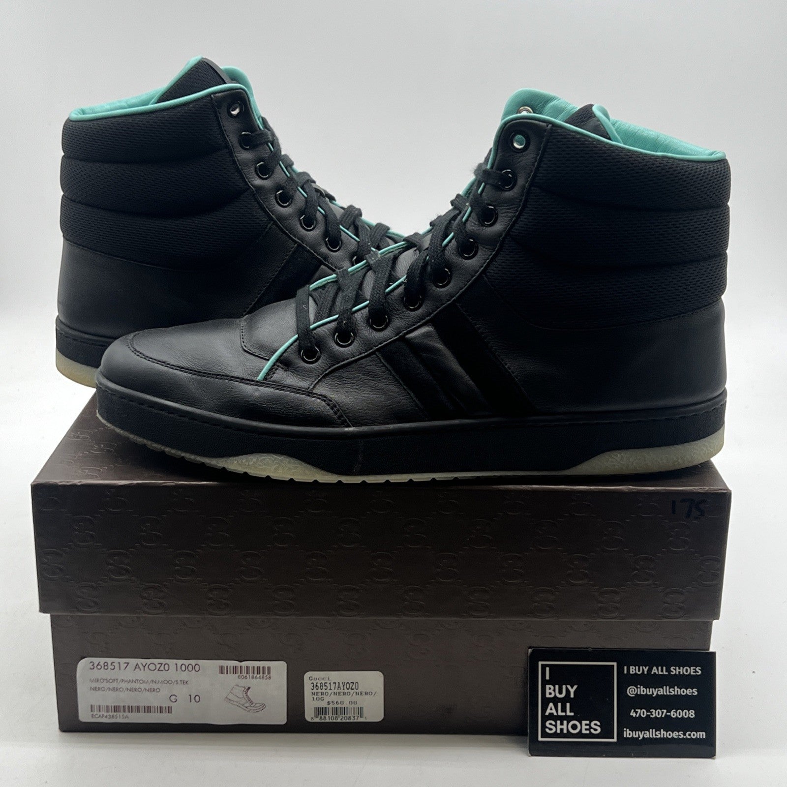 Size 10G - Gucci High-Top Leather (368517-AYOZ0-1000)