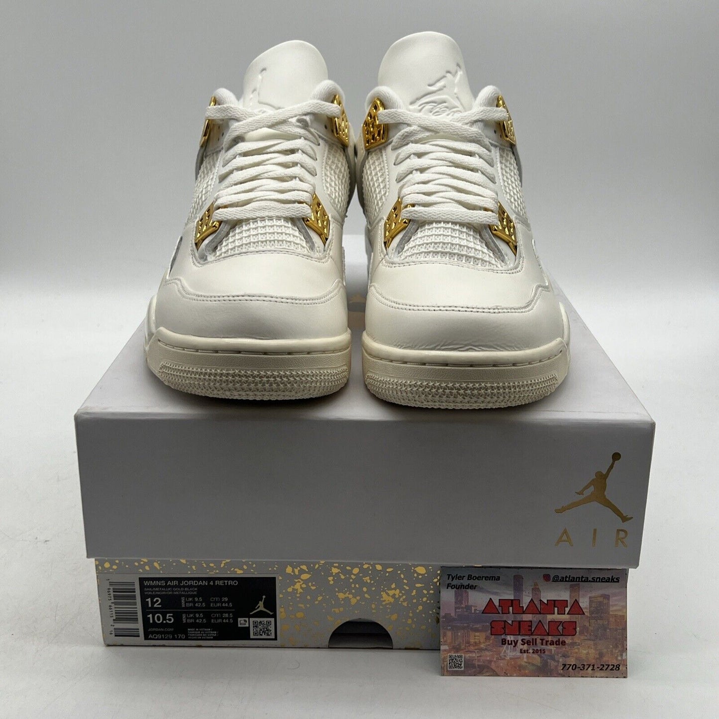 Size 12 - Air Jordan 4 Retro Metallic Gold W Leather (AQ9129-170)