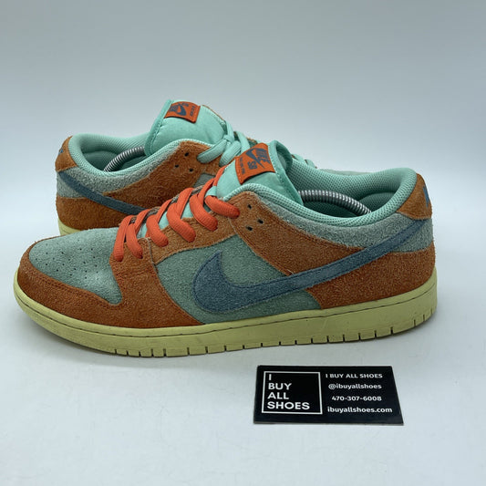 Size 12 - Nike Dunk SB Low Orange Emerald Rise Blue Orange Suede (DV5429-800)